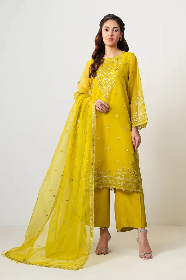 3 Piece Embroidered Organza Suit  SKU: WOM34138