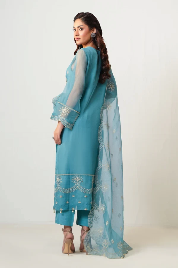 3 Piece Embroidered Organza Suit SKU: WOM34137