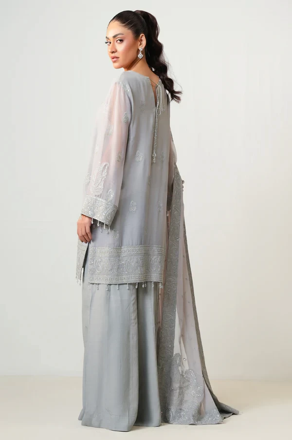 3 Piece Embroidered Chiffon Suit  SKU: WOM34132