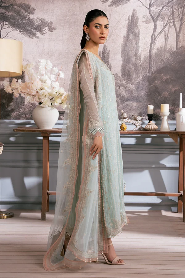 3 Piece Embroidered Chiffon Suit  SKU: WOM34107
