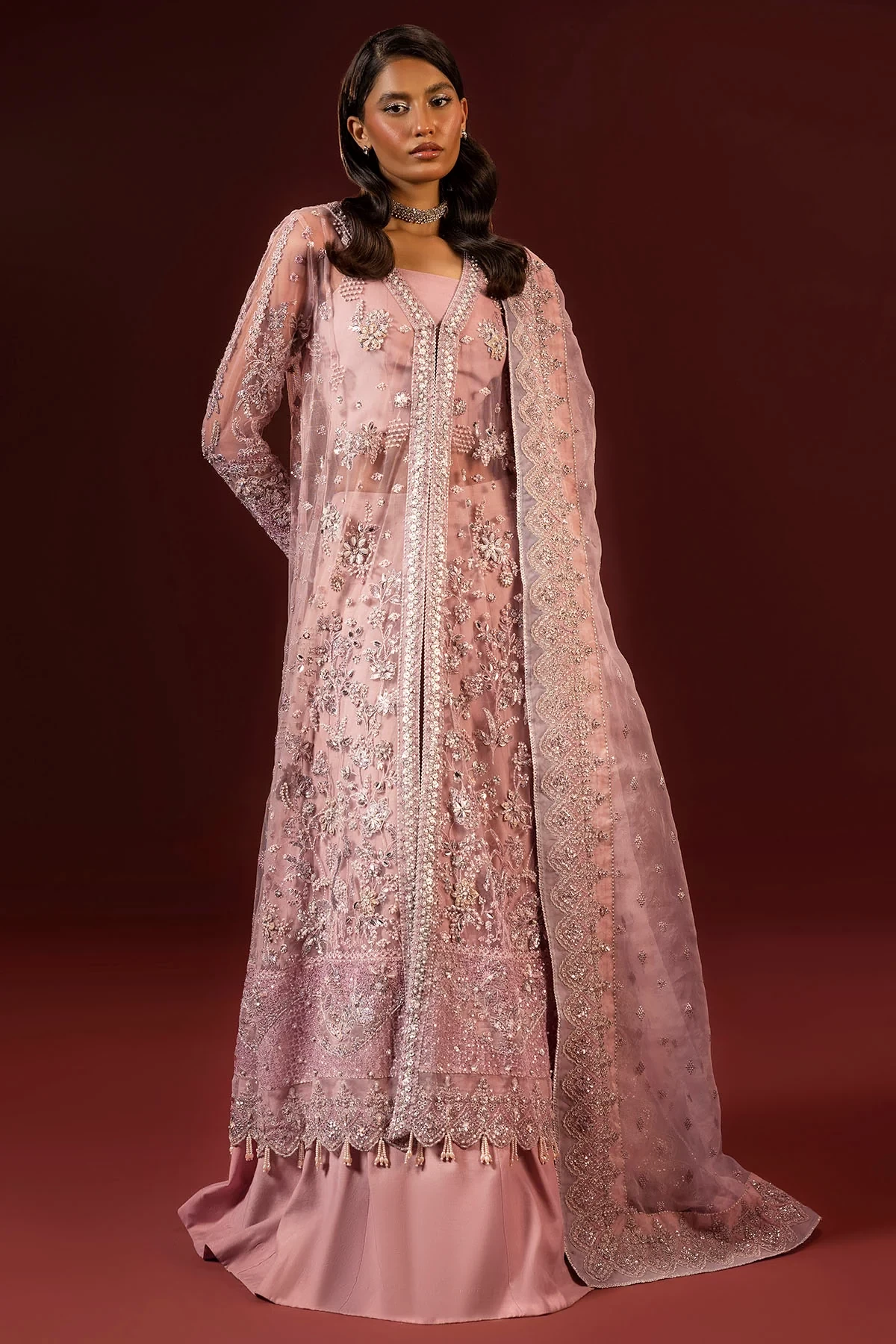 4935-AHLAM EMBROIDERED SILK NET