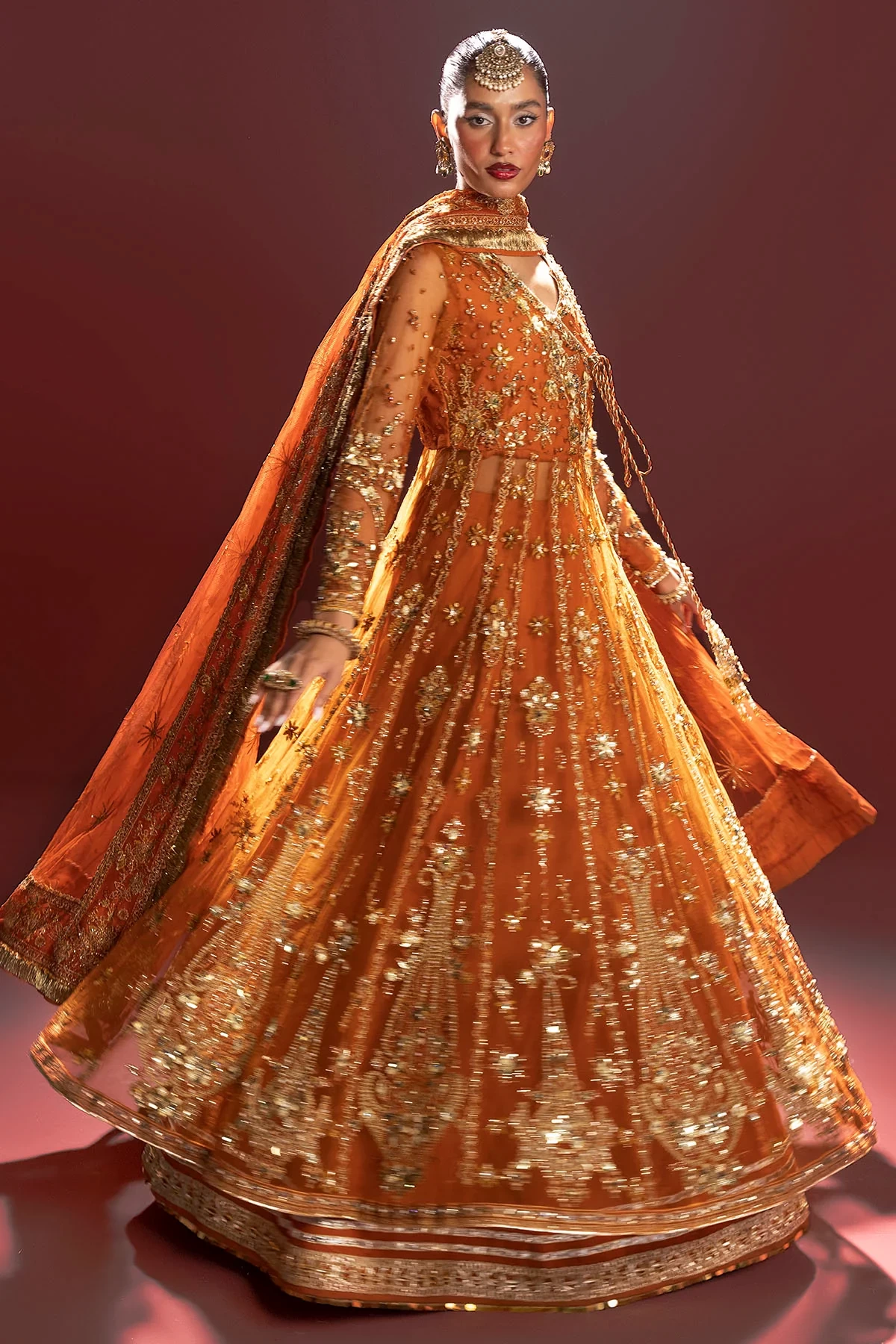 4938-RAHA EMBROIDERED SILK NET