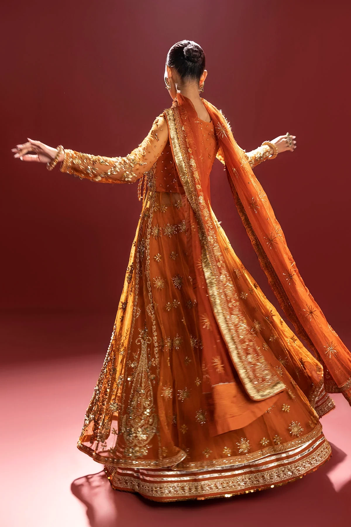 4938-RAHA EMBROIDERED SILK NET