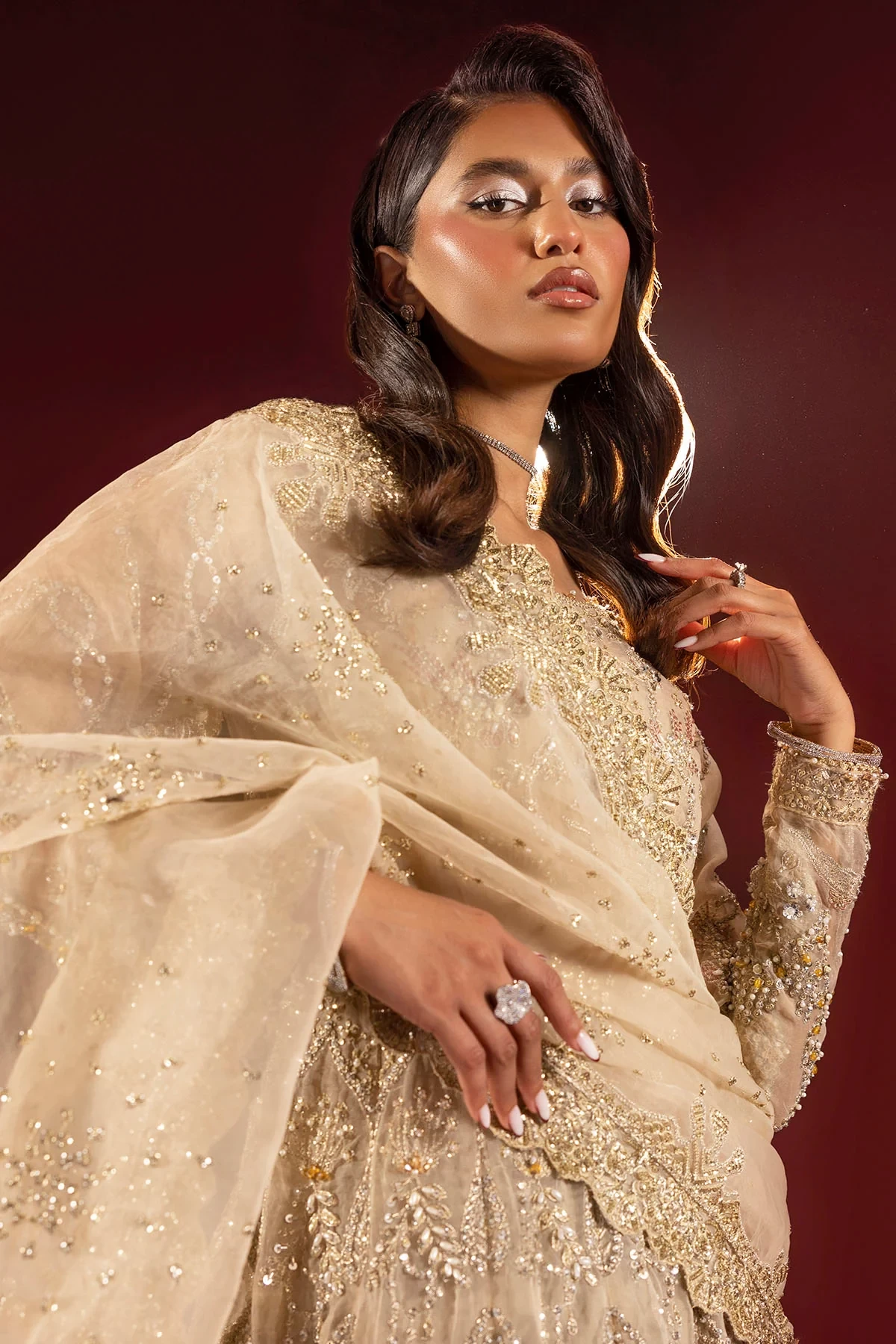 4940-LAIRA EMBROIDERED ORGANZA