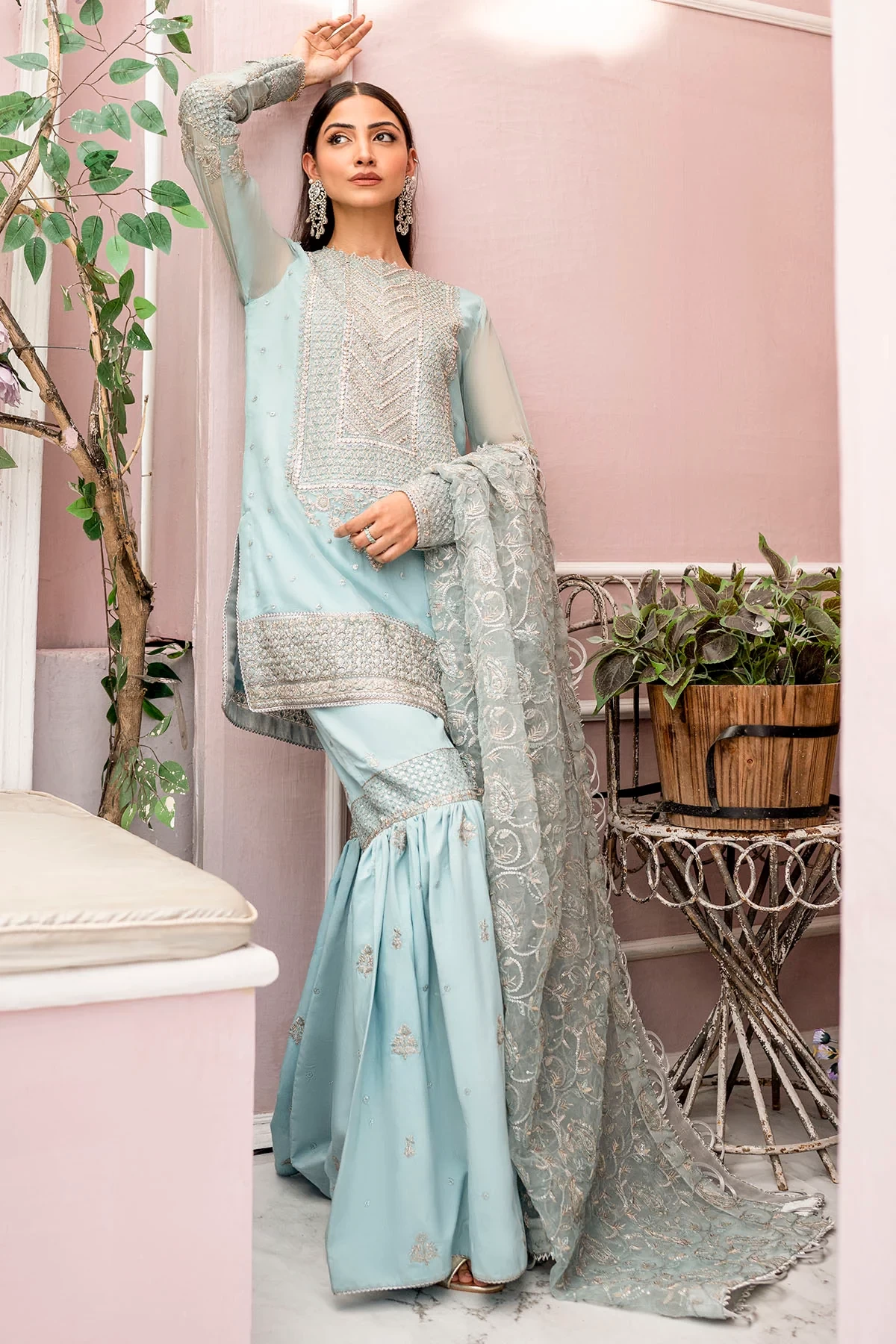 4112-ZEL EMBROIDERED BEMBERG CHIFFON