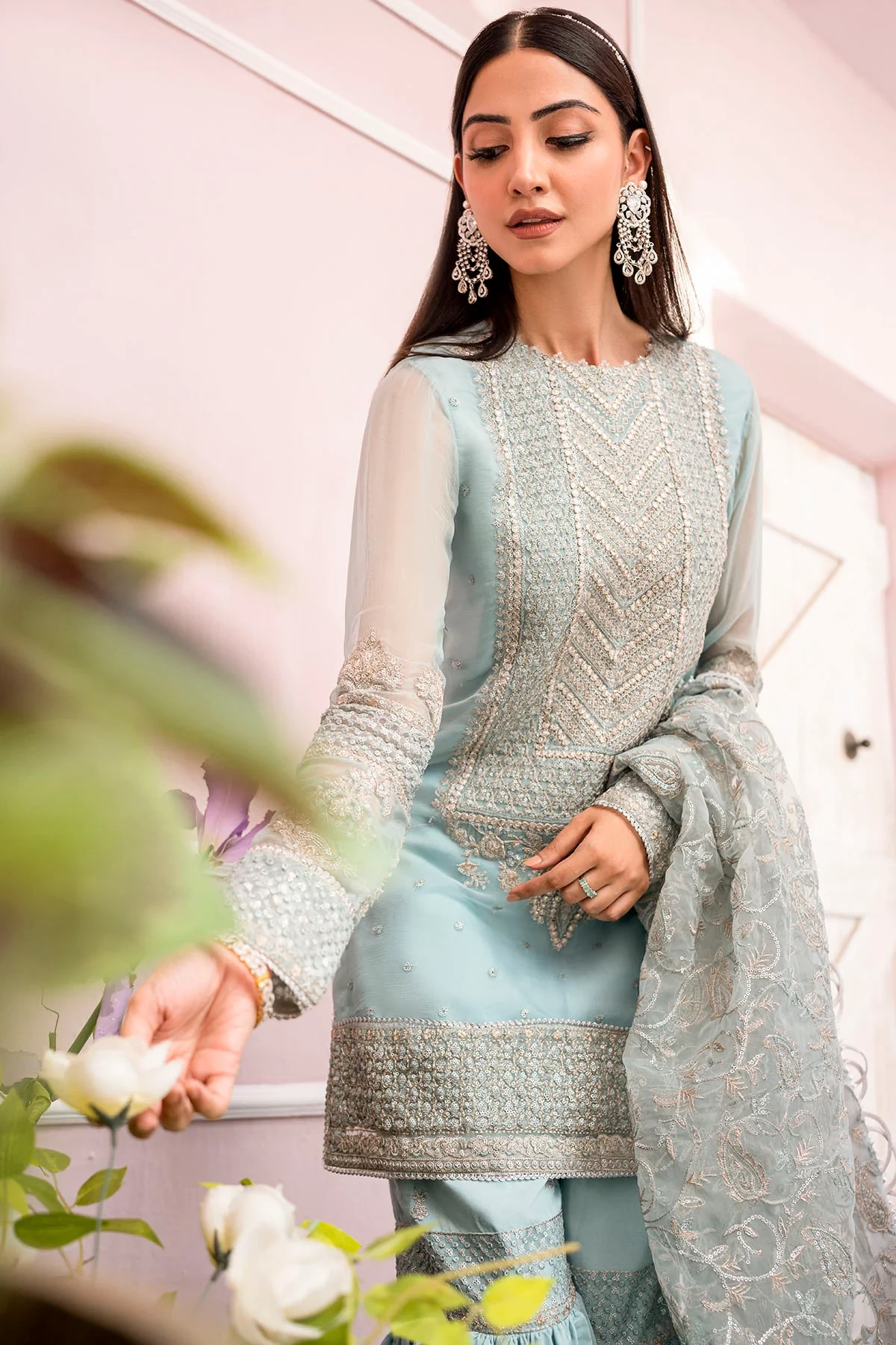 4112-ZEL EMBROIDERED BEMBERG CHIFFON