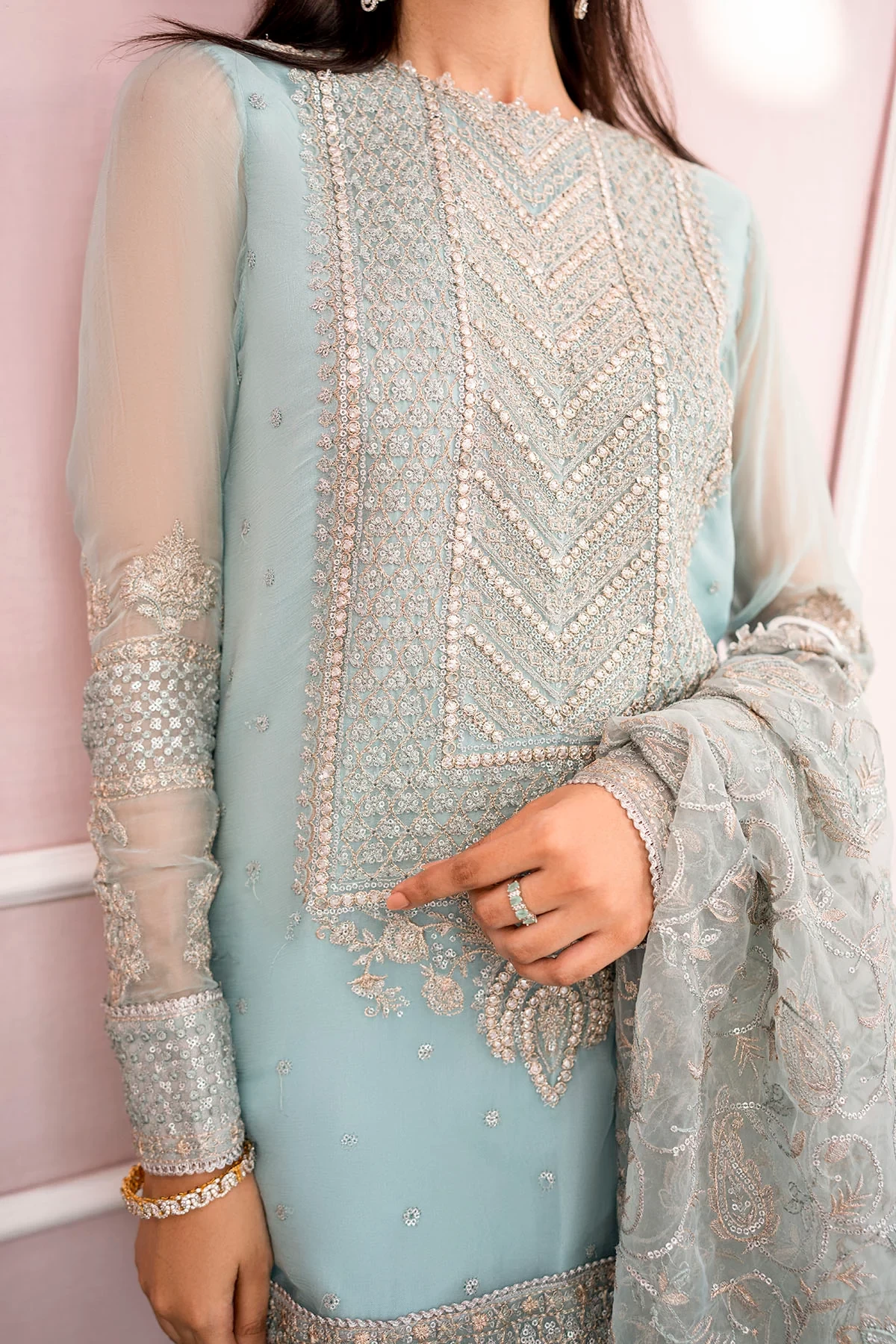 4112-ZEL EMBROIDERED BEMBERG CHIFFON