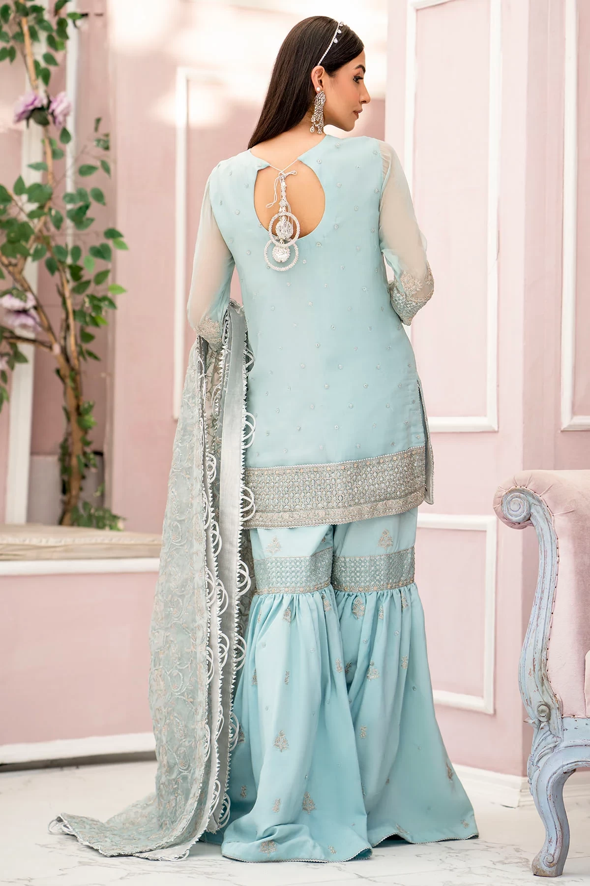 4112-ZEL EMBROIDERED BEMBERG CHIFFON