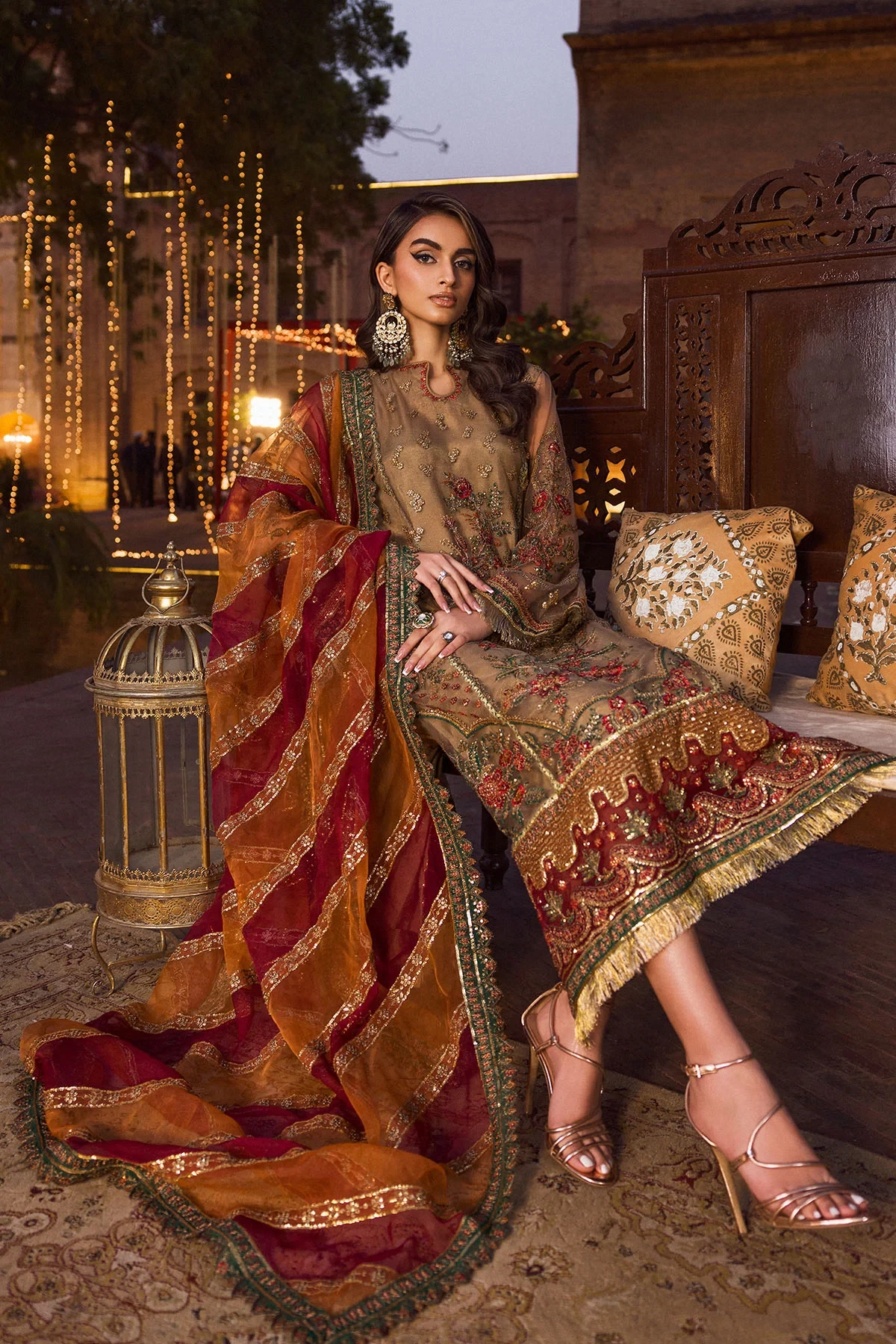 4124-MEHAR EMBROIDERED SILK NET