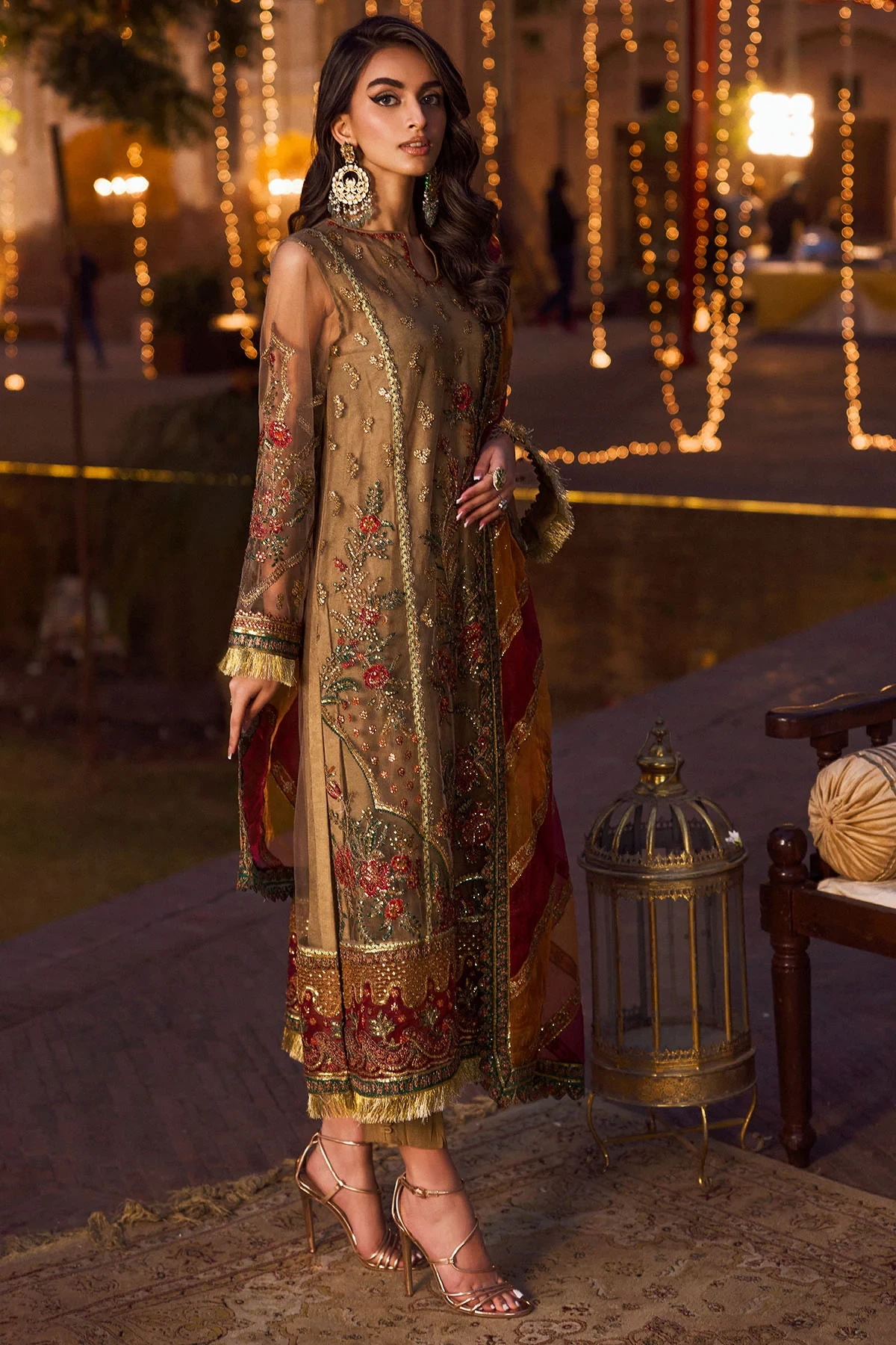 4124-MEHAR EMBROIDERED SILK NET