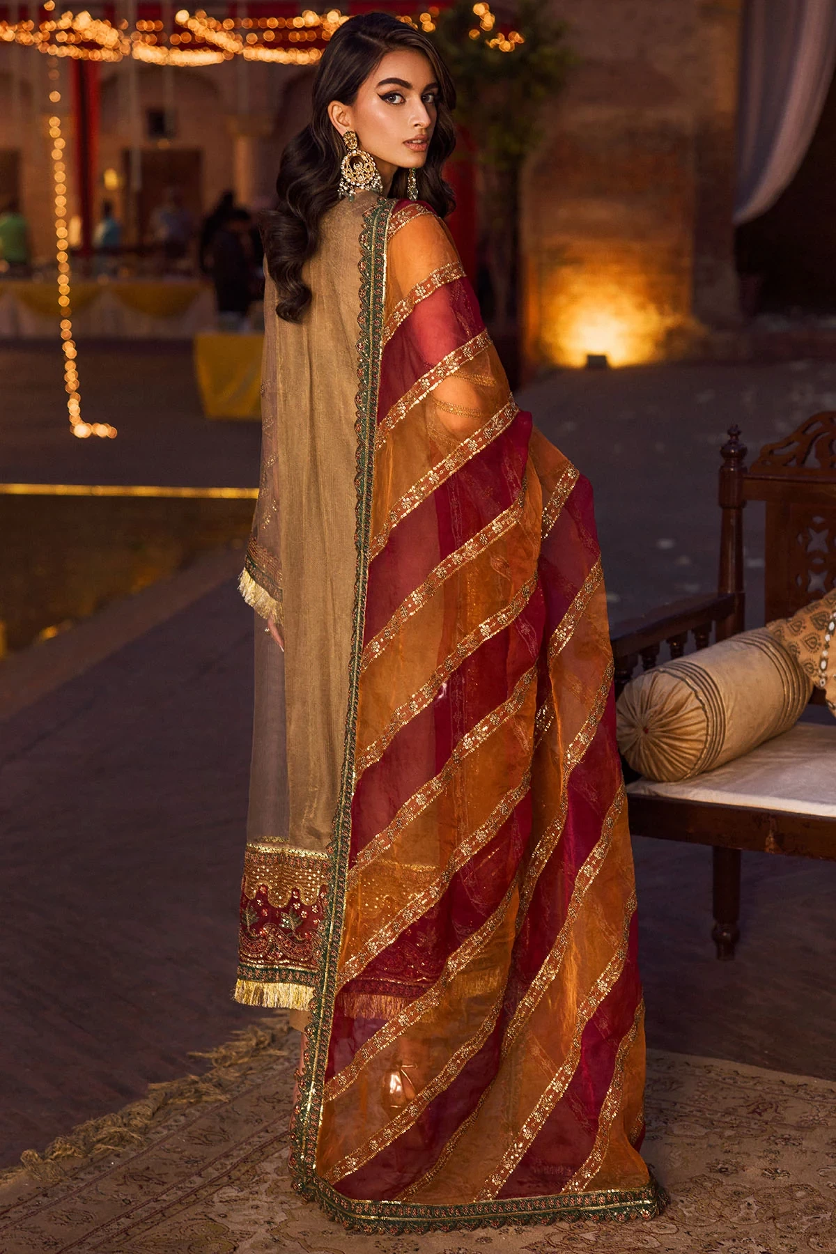 4124-MEHAR EMBROIDERED SILK NET