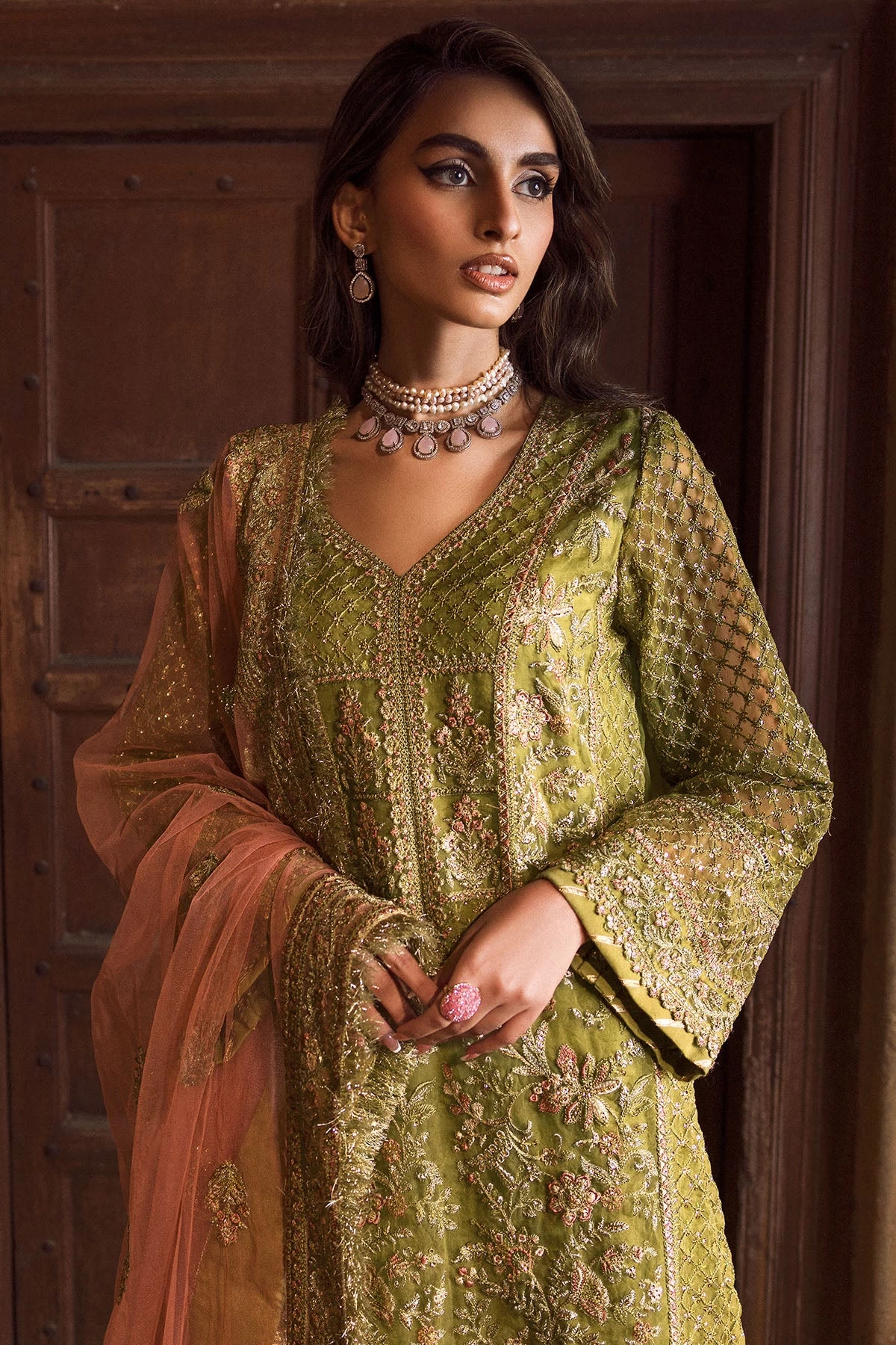 4125-BANO EMBROIDERED ORGANZA