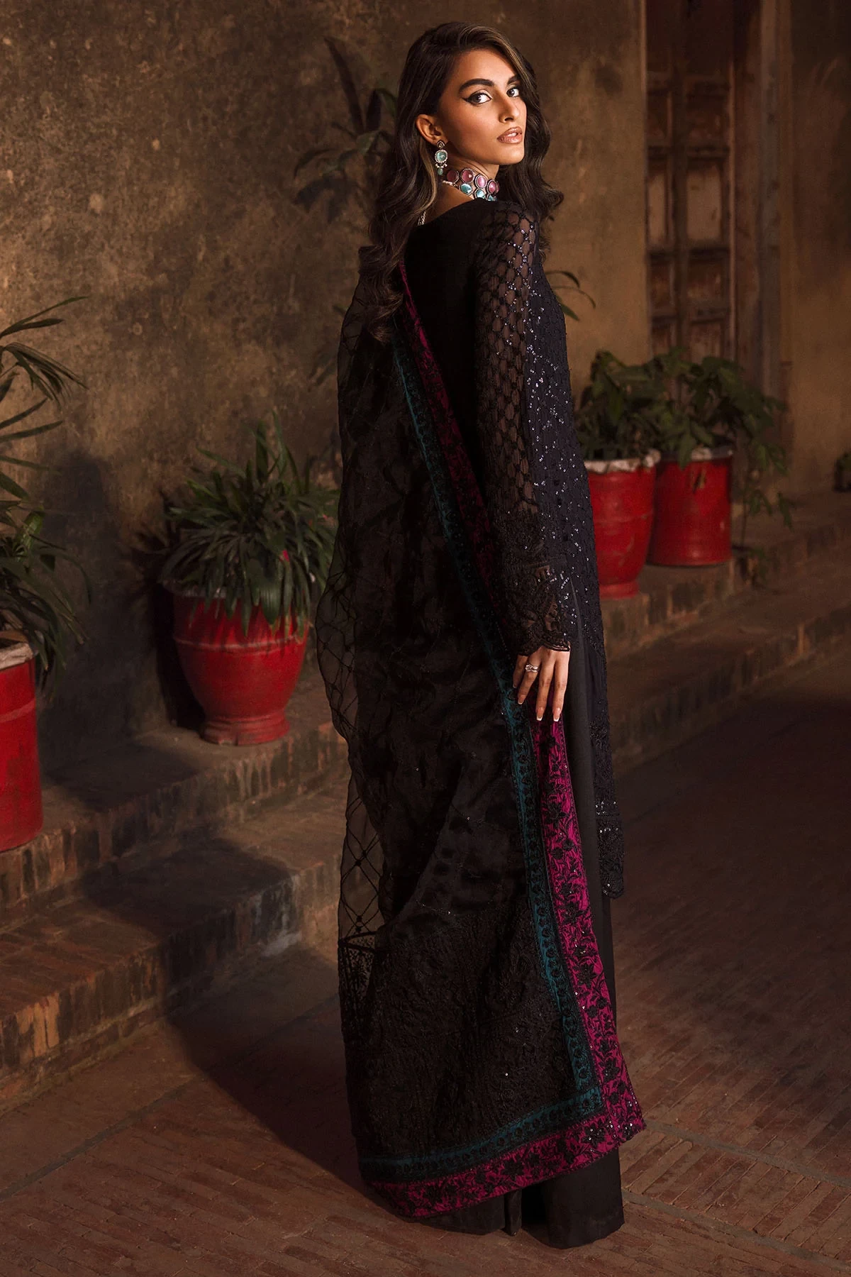 4128-GEET EMBROIDERED BEMBERG CHIFFON