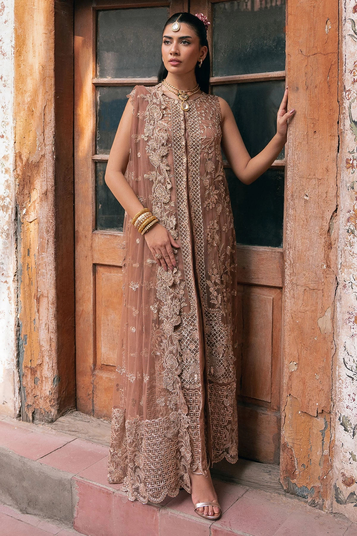 4815-ZARKA EMBROIDERED SILK NET