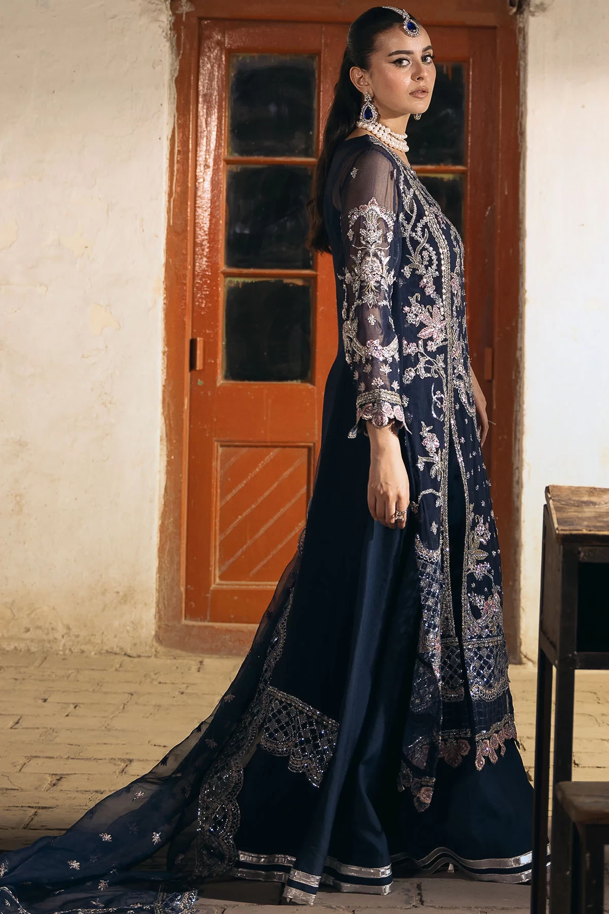 4818-LAYLA EMBROIDERED BEMBERG CHIFFON