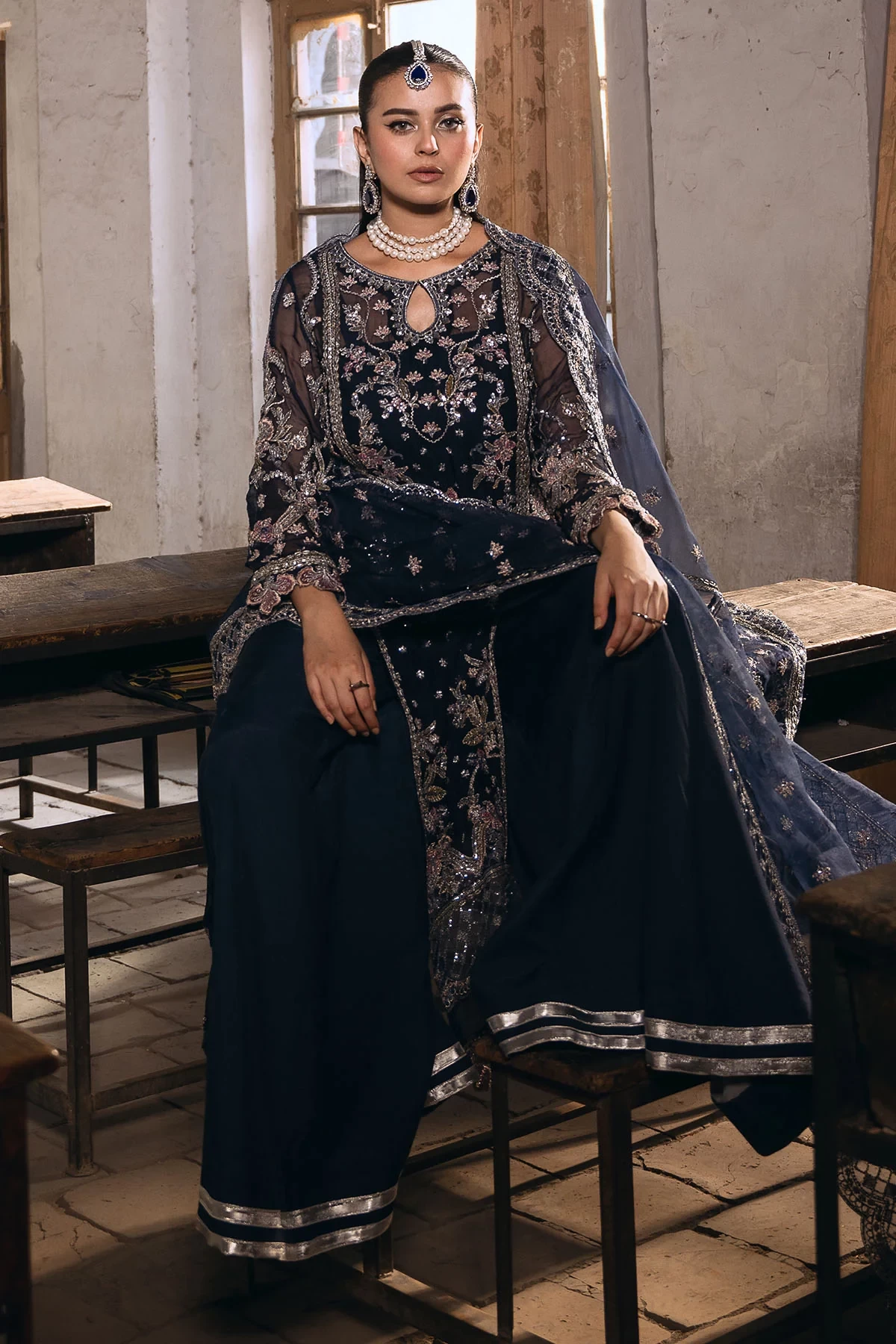 4818-LAYLA EMBROIDERED BEMBERG CHIFFON