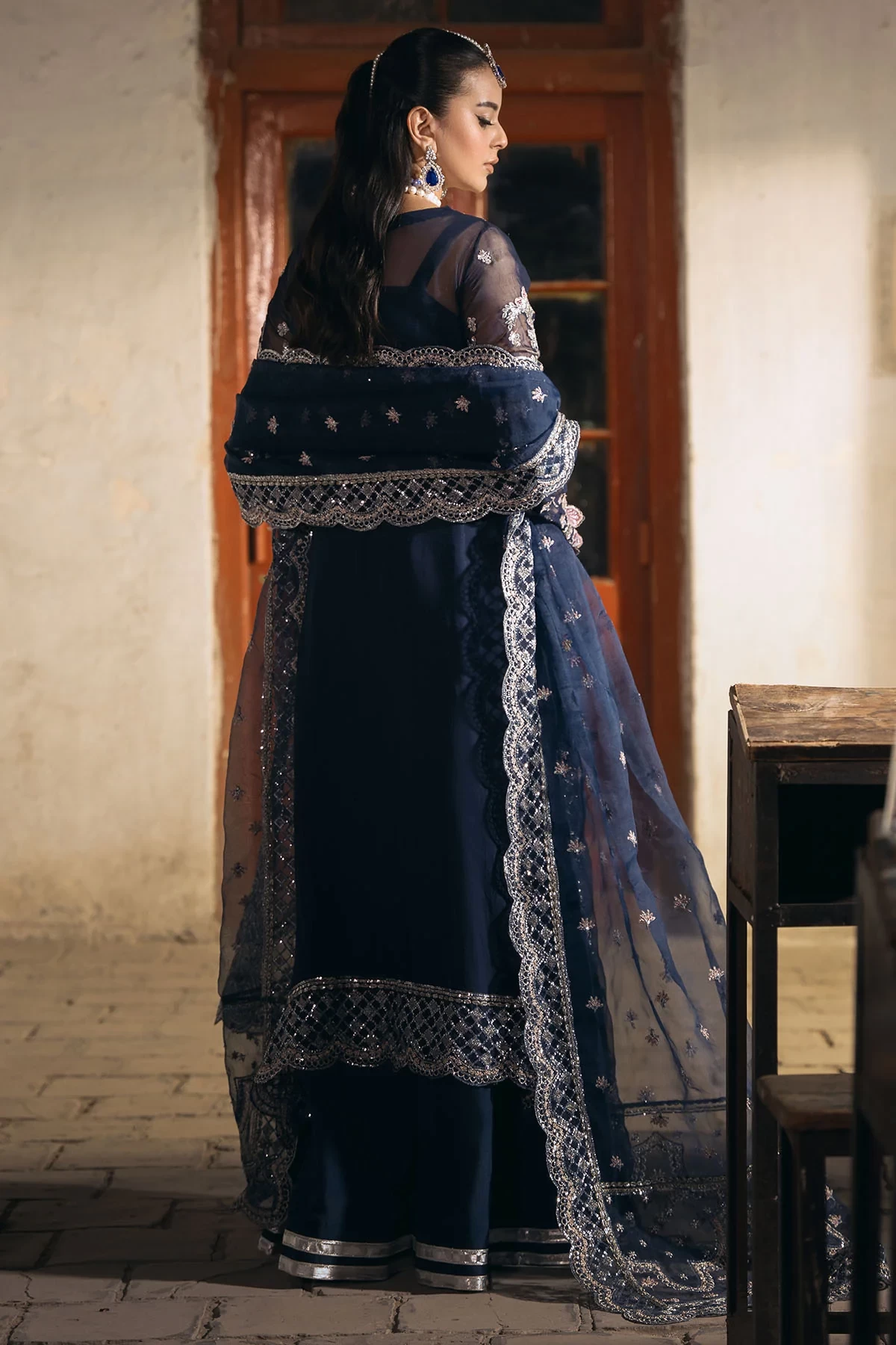 4818-LAYLA EMBROIDERED BEMBERG CHIFFON