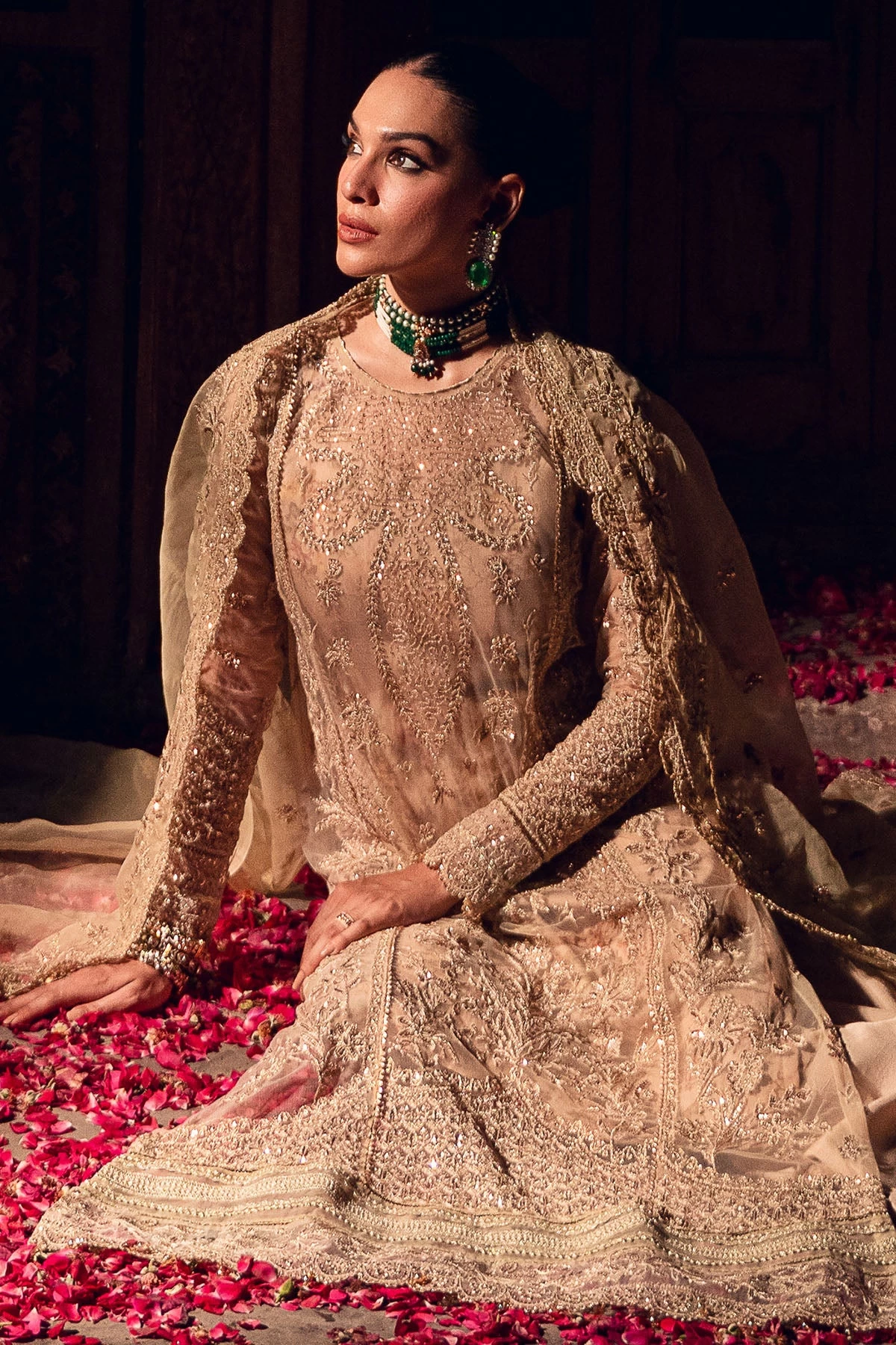 4821-SHERBANO EMBROIDERED SILK NET