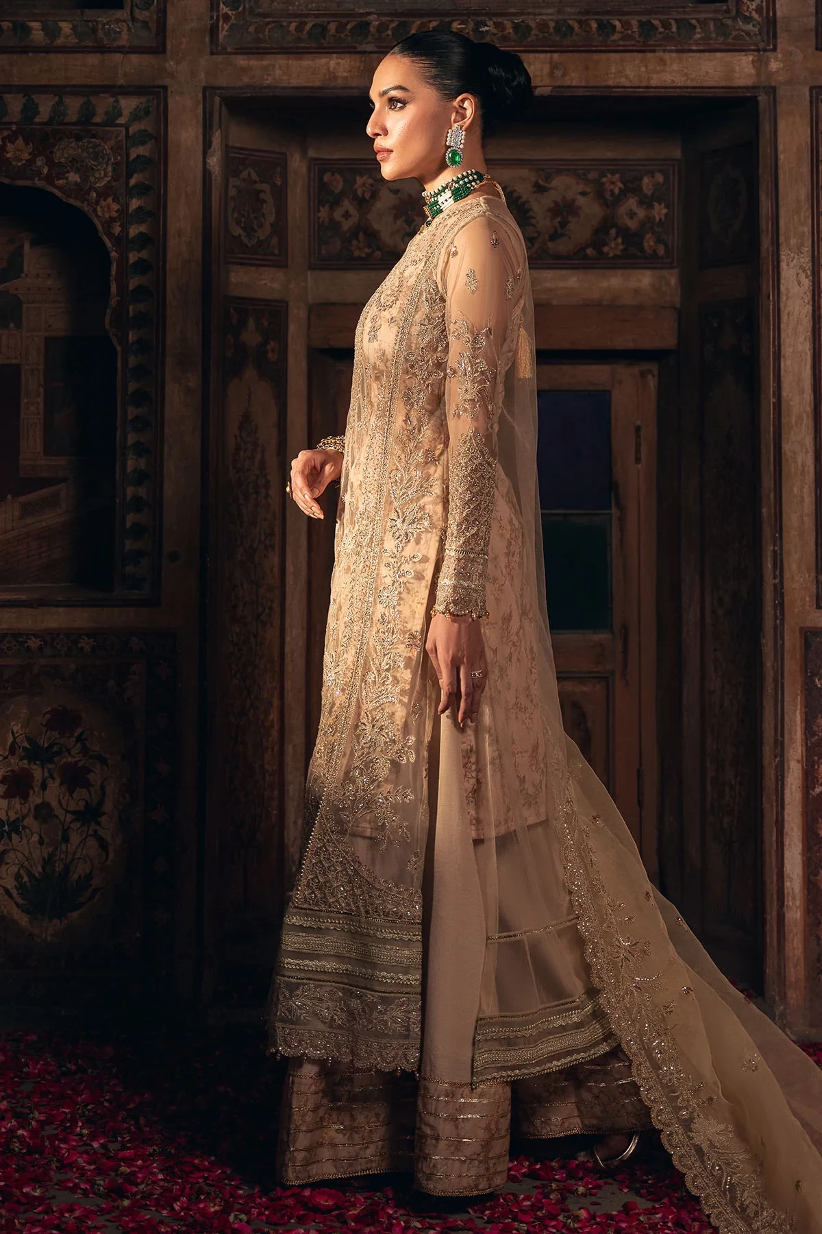 4821-SHERBANO EMBROIDERED SILK NET