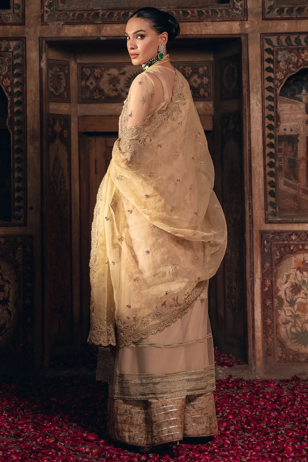 4821-SHERBANO EMBROIDERED SILK NET