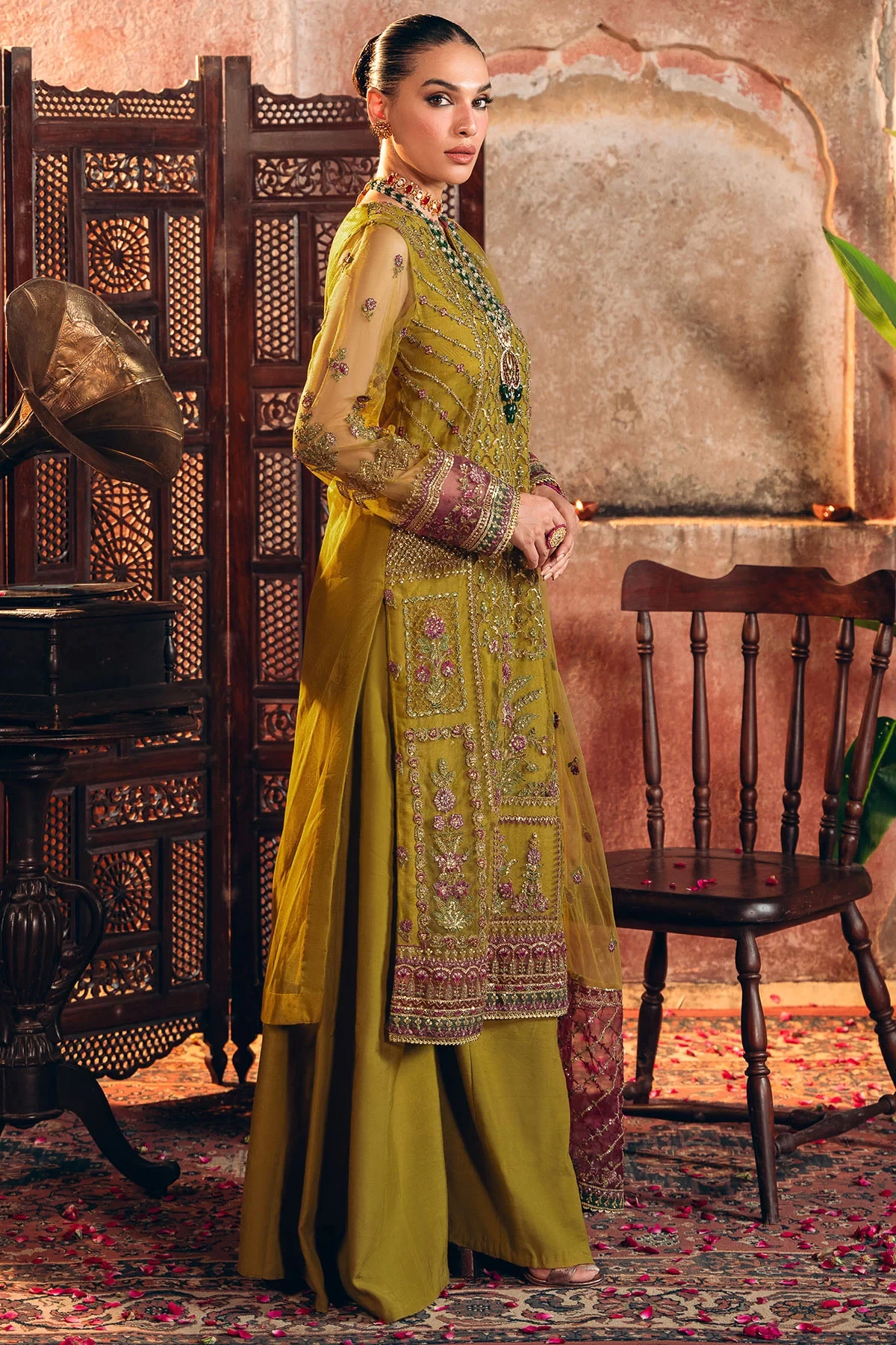 4824-ALMAS EMBROIDERED SILK NET