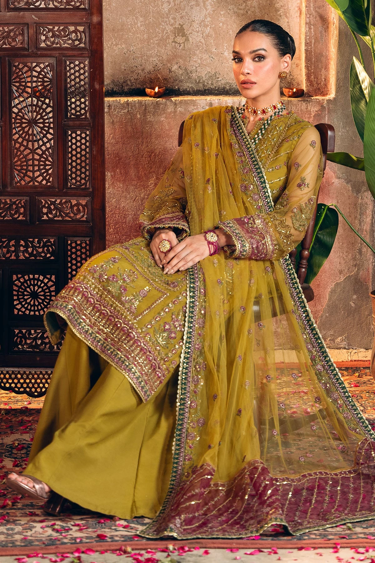4824-ALMAS EMBROIDERED SILK NET