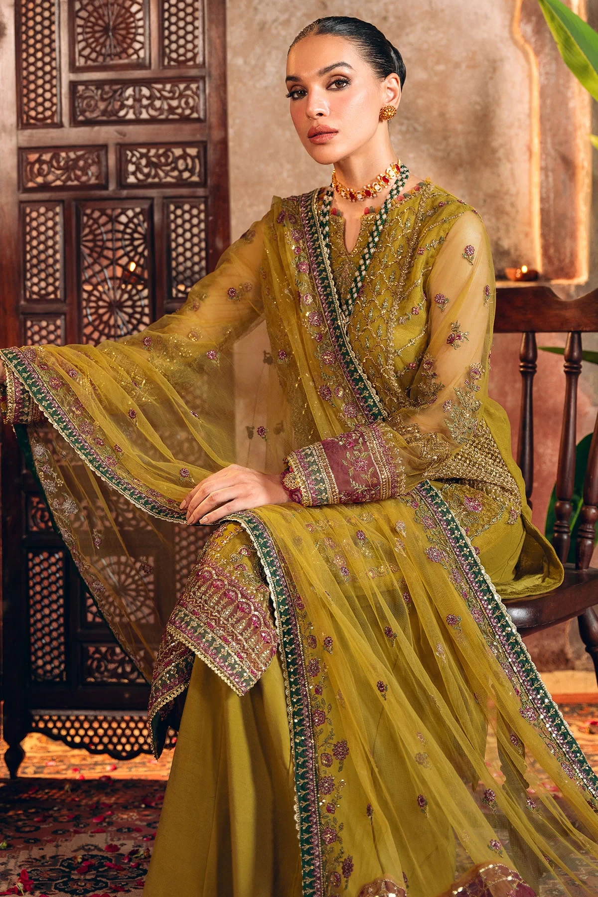 4824-ALMAS EMBROIDERED SILK NET