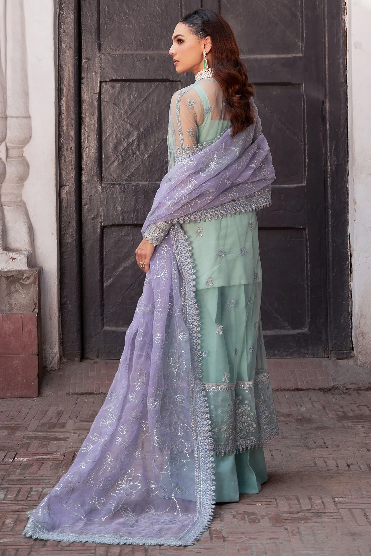 4814-FAKEEHAH EMBROIDERED SILK NET