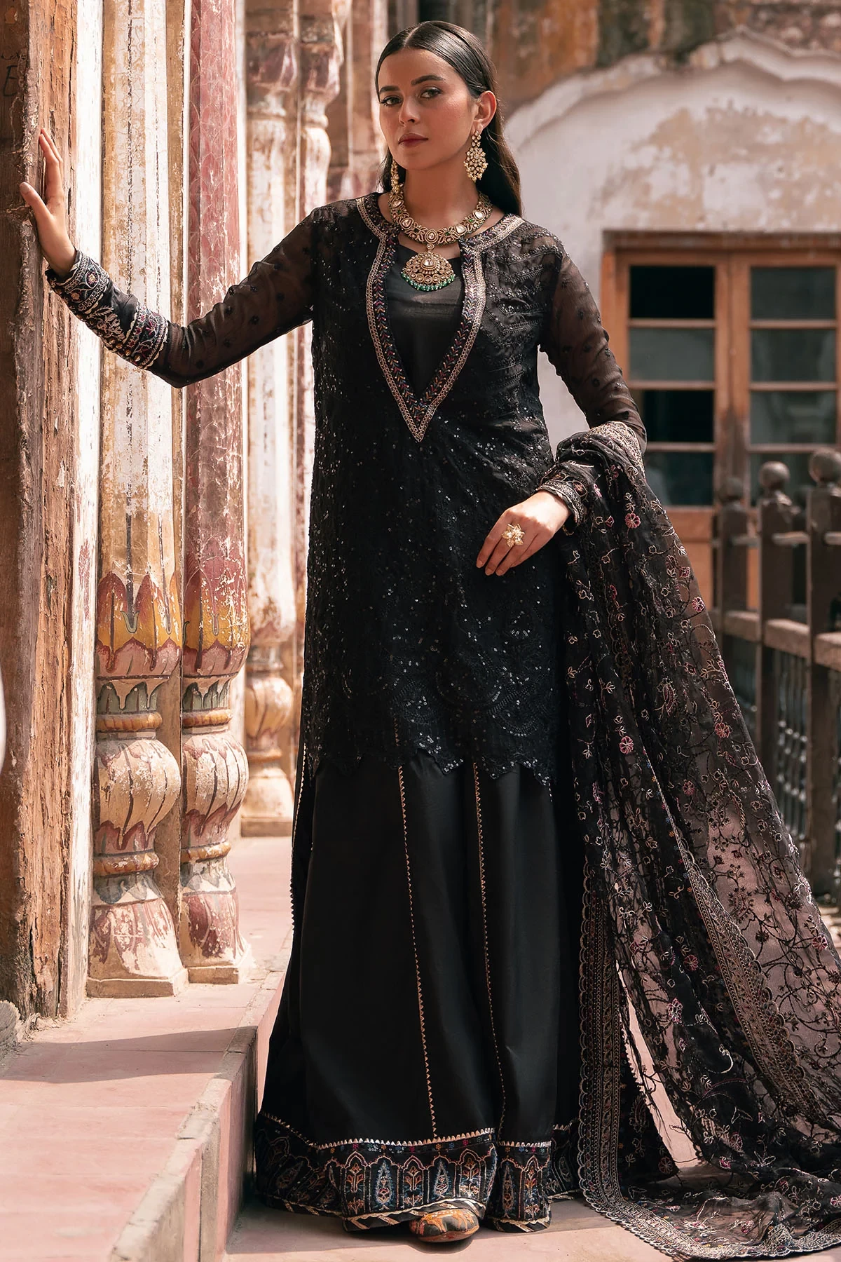 4816-GAZALA EMBROIDERED BEMBERG CHIFFON
