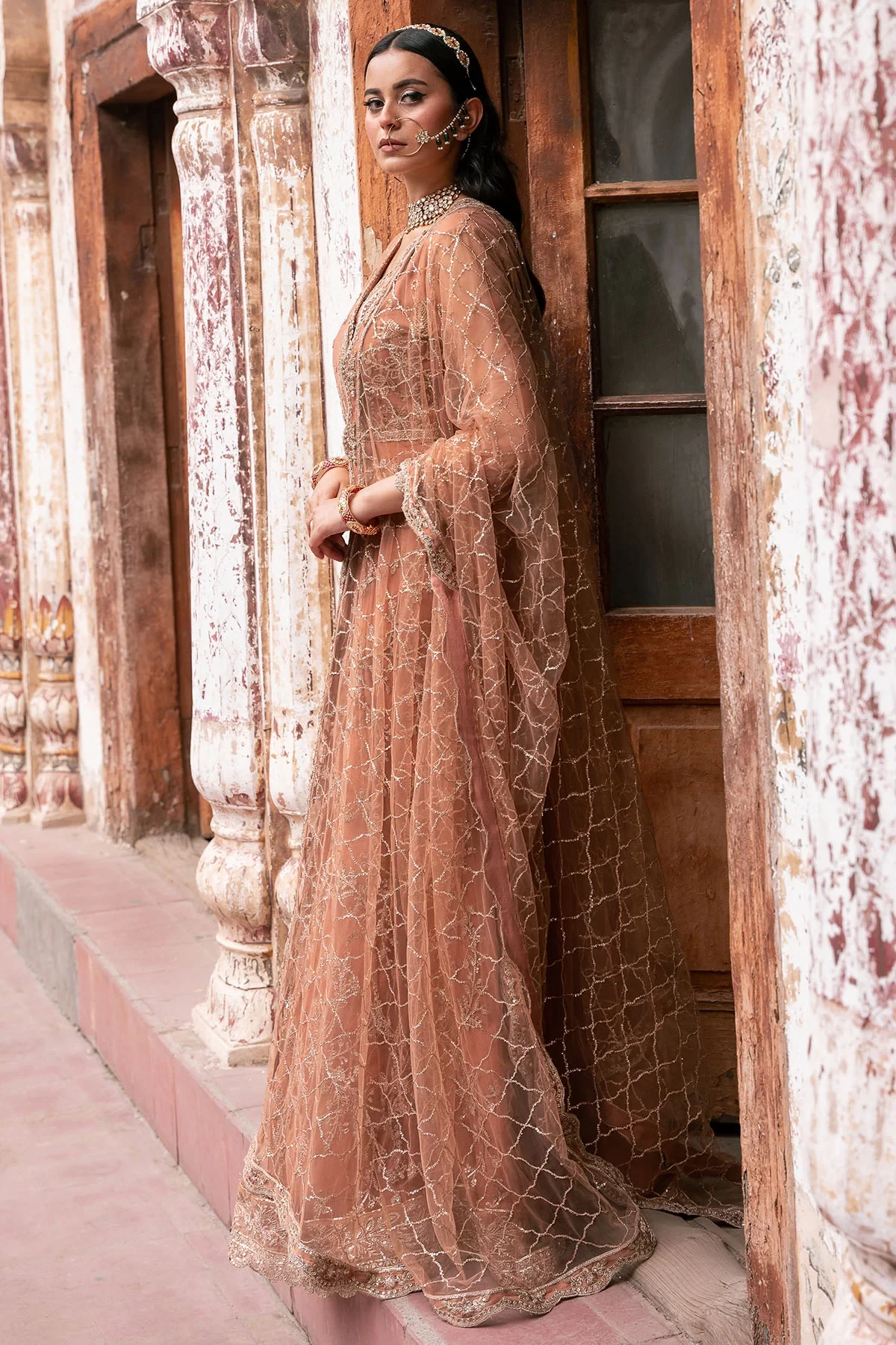 4820-MANHA EMBROIDERED SILK NET