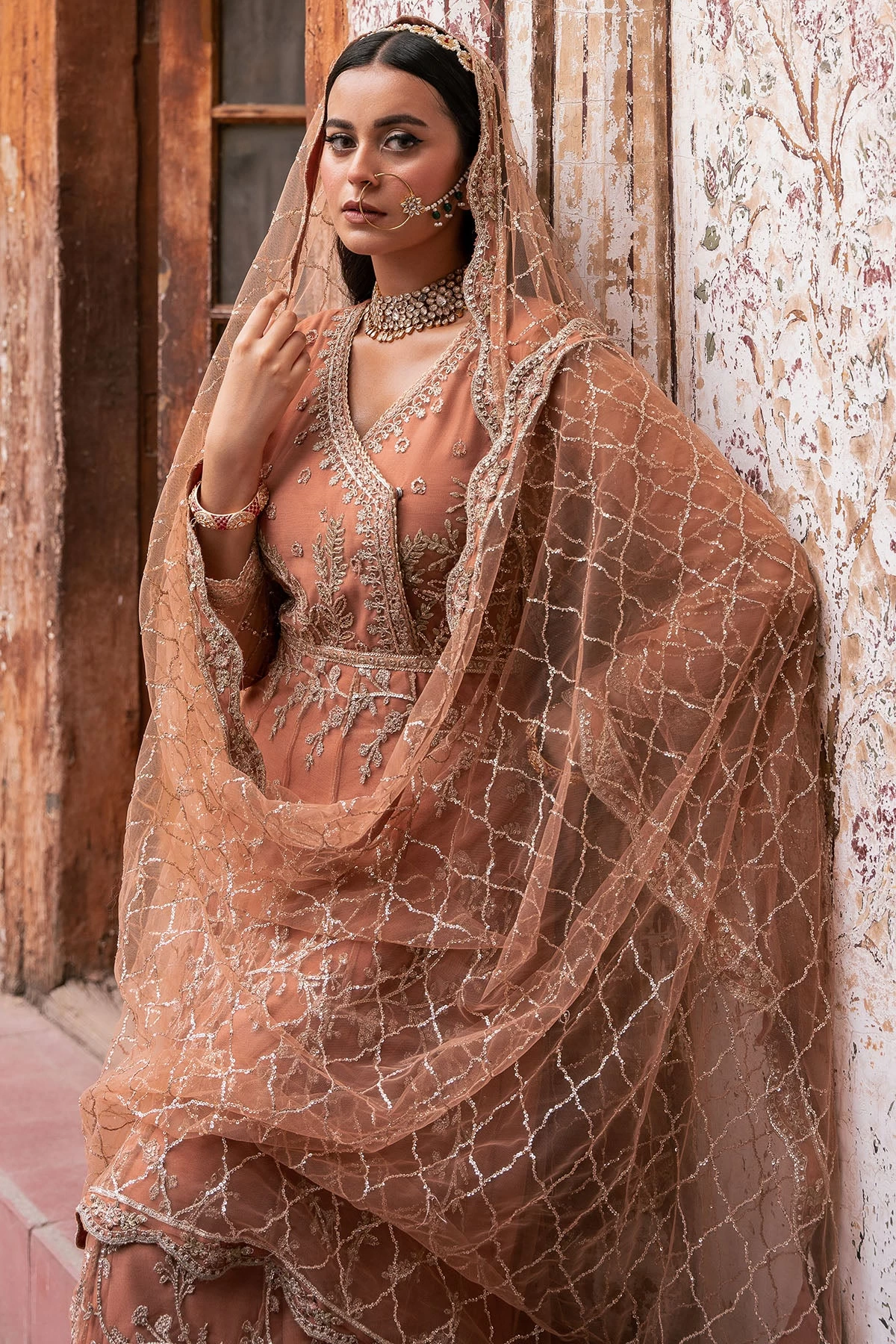 4820-MANHA EMBROIDERED SILK NET