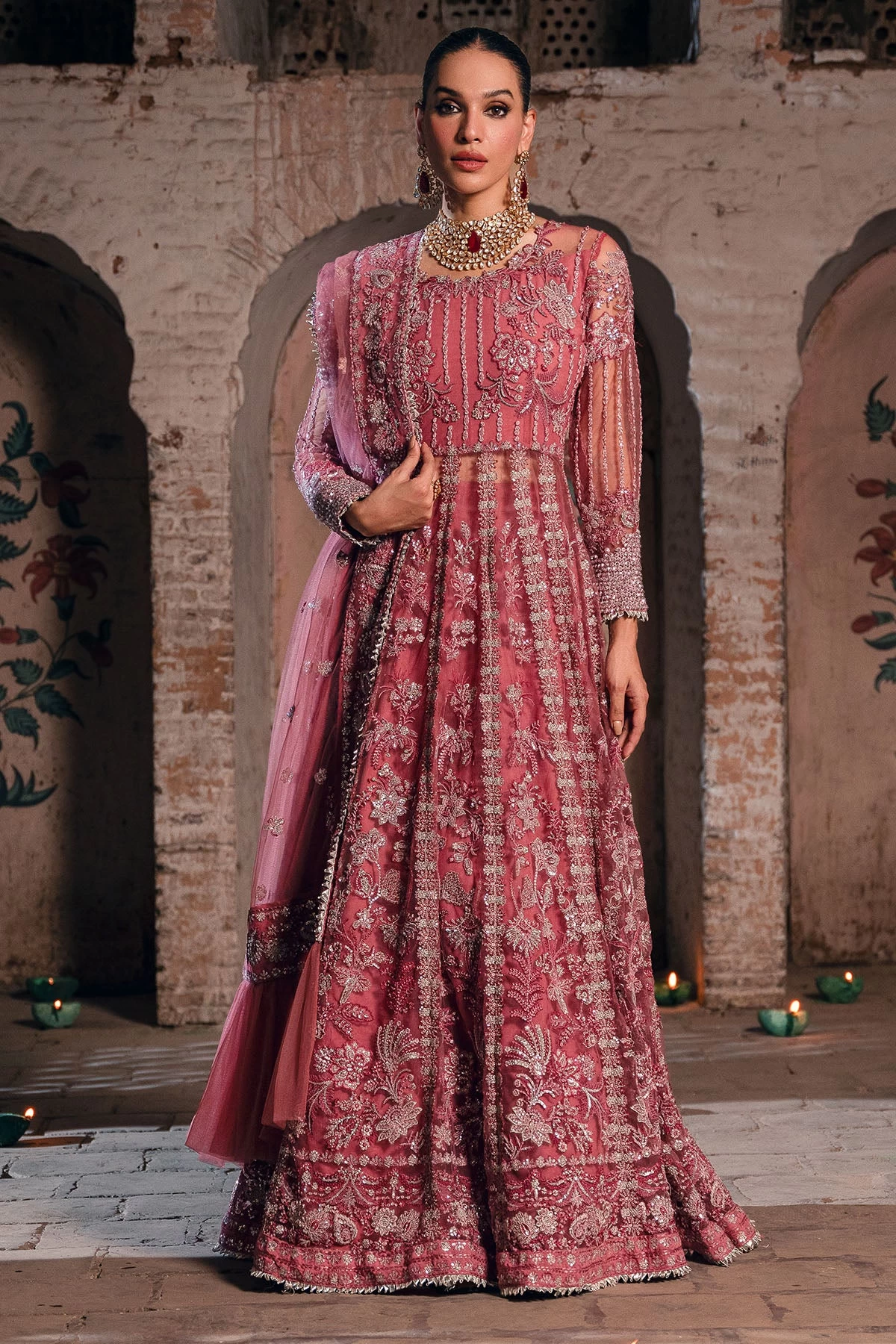 4827-RAYAH EMBROIDERED SILK NET