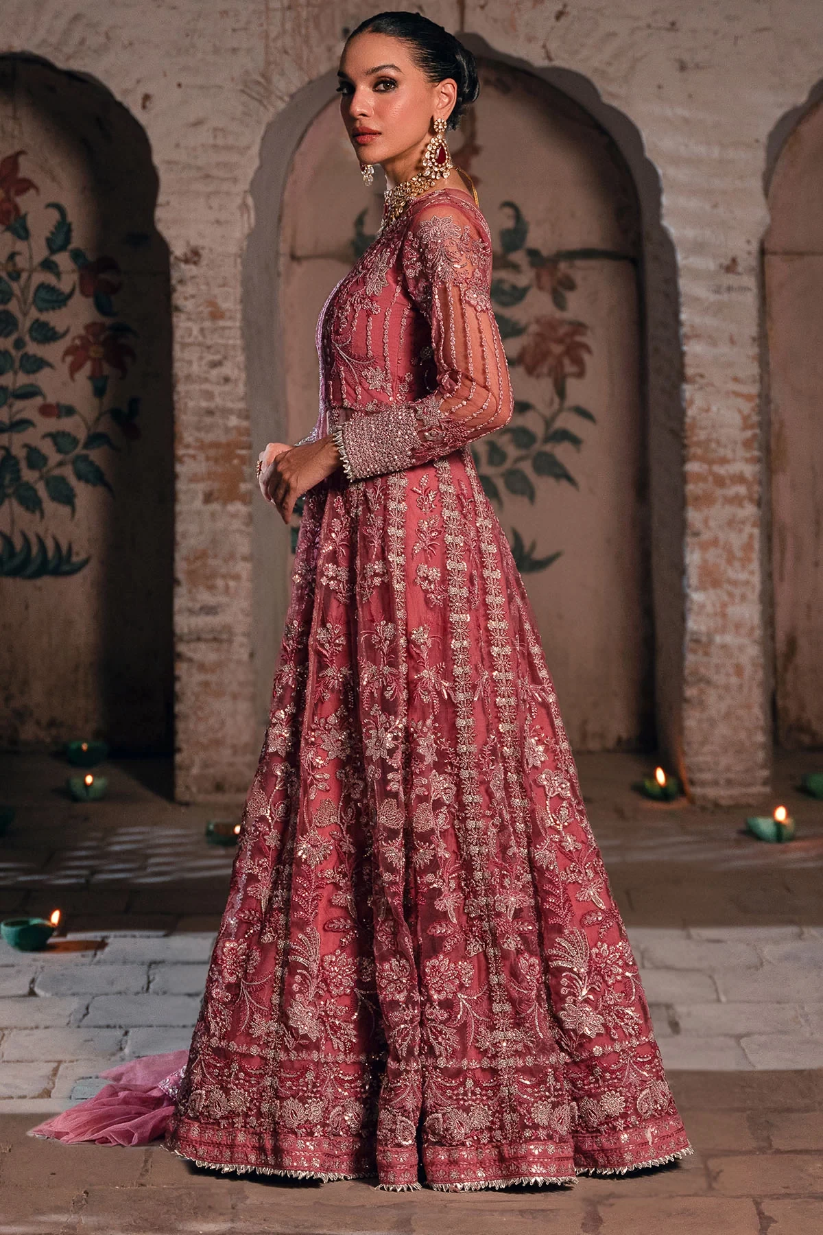 4827-RAYAH EMBROIDERED SILK NET