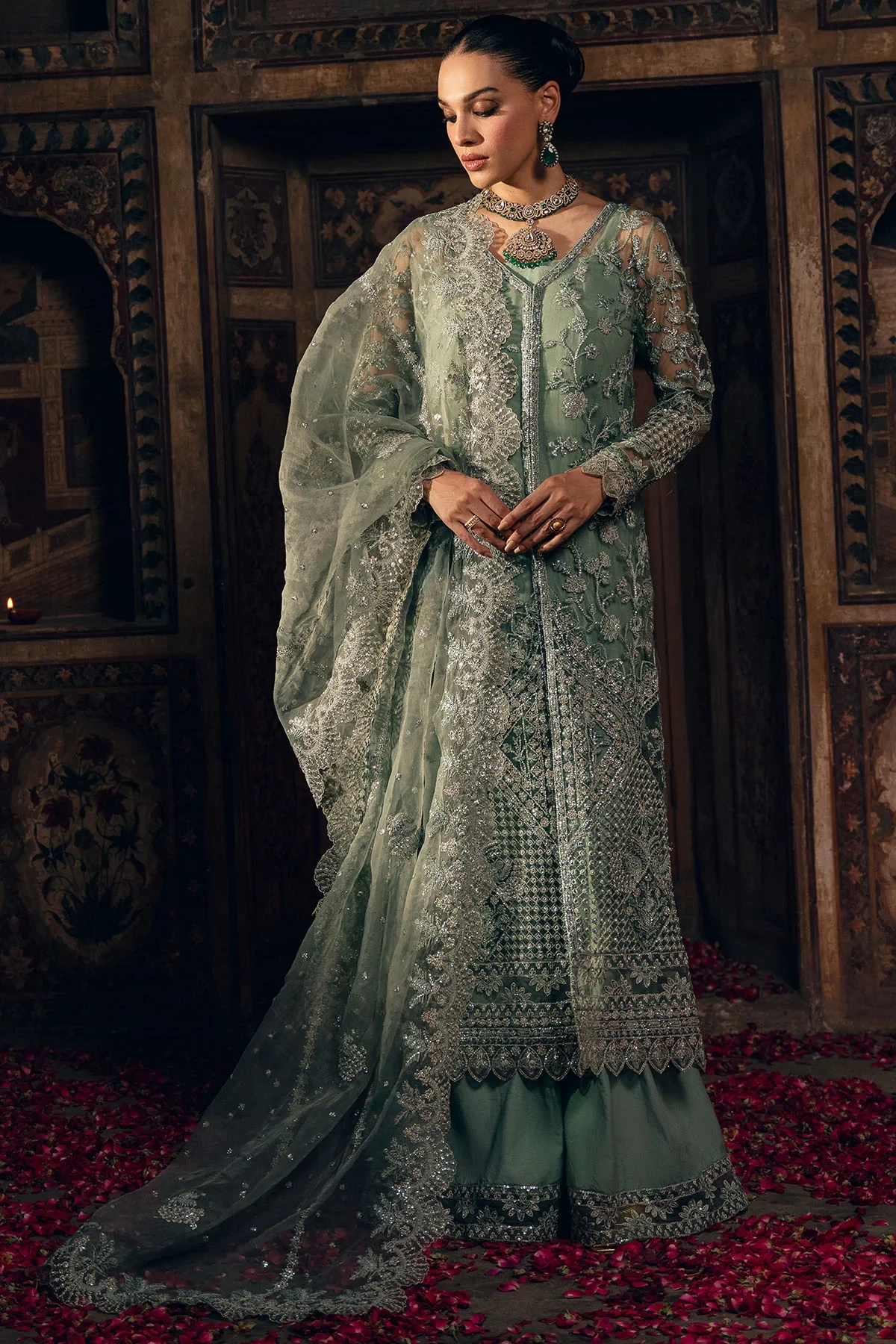4828-ELHAM EMBROIDERED SILK NET