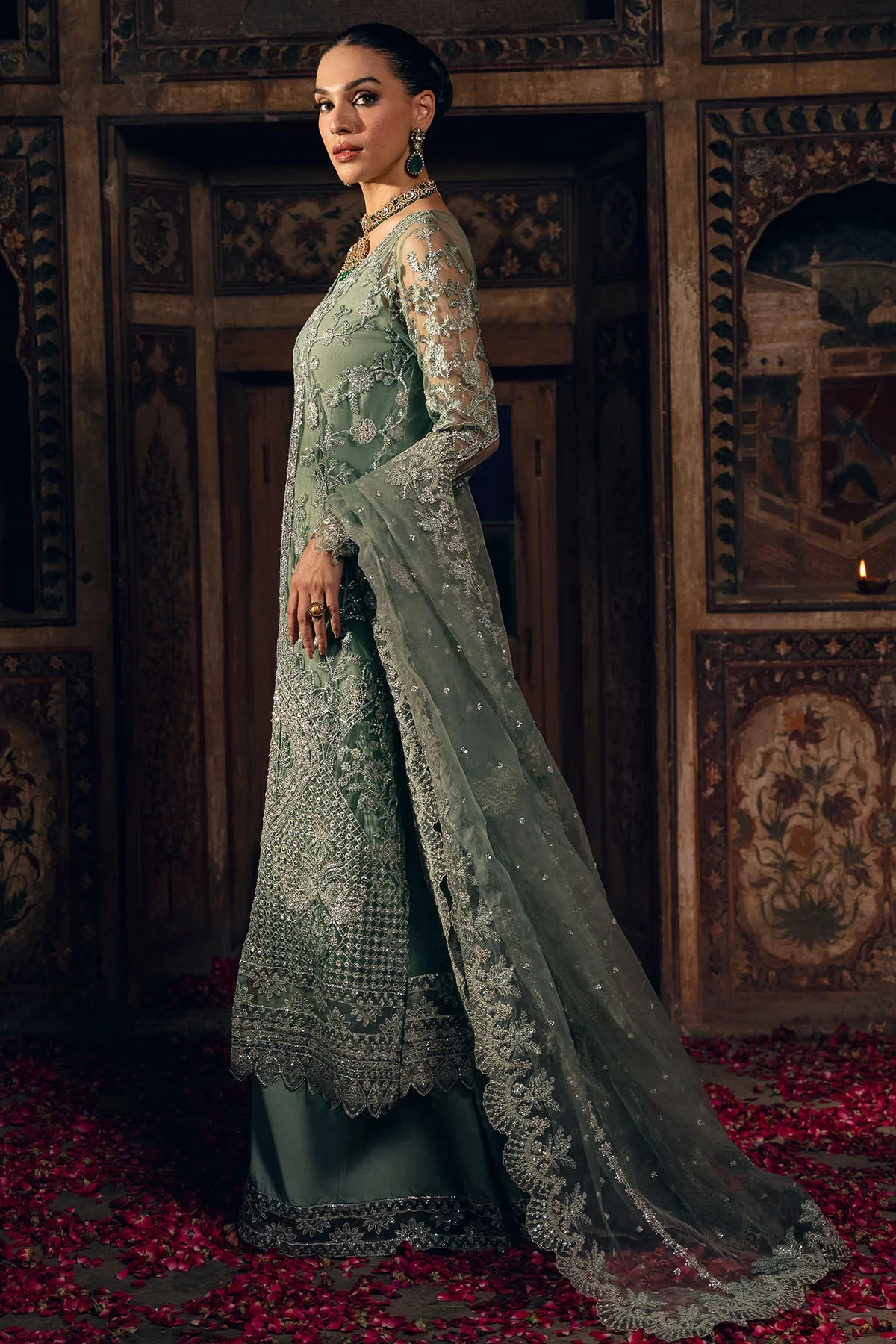 4828-ELHAM EMBROIDERED SILK NET