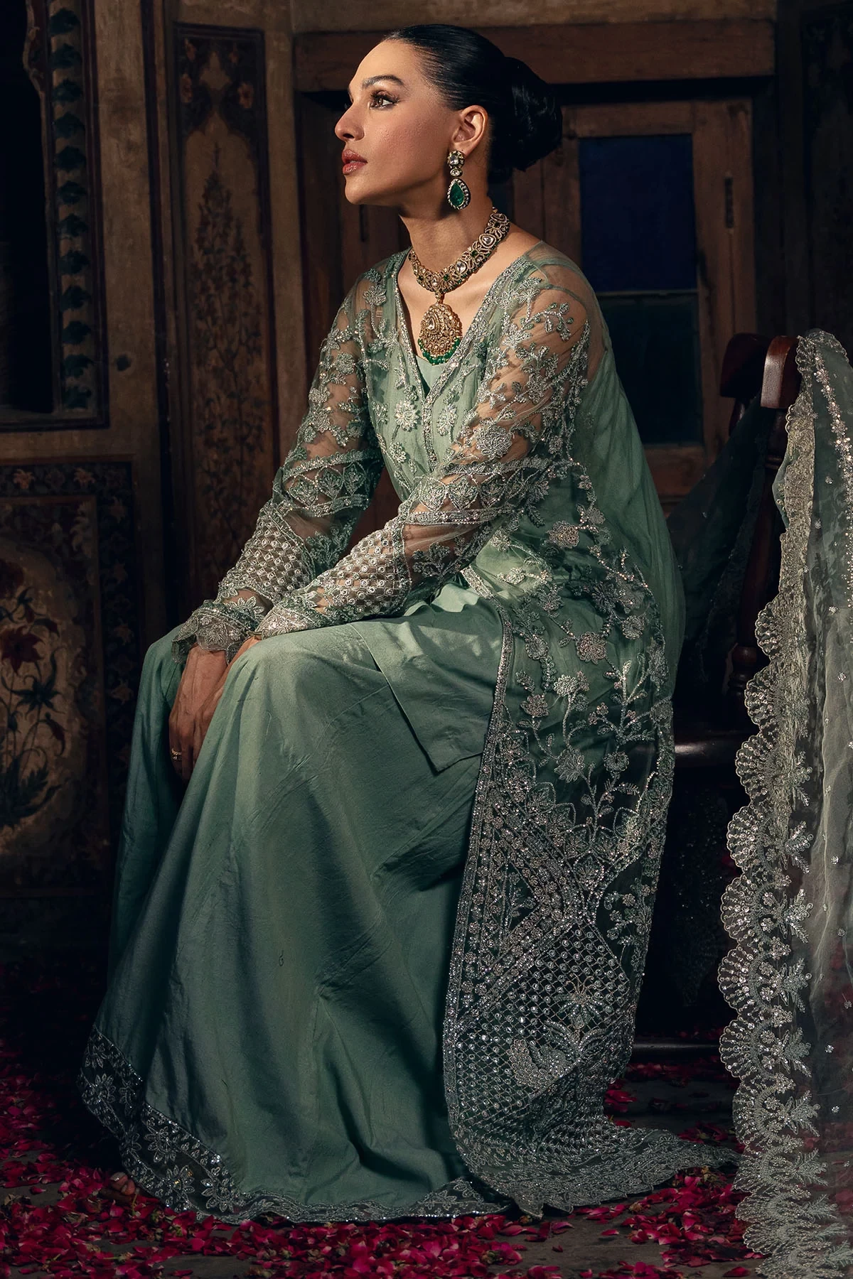 4828-ELHAM EMBROIDERED SILK NET