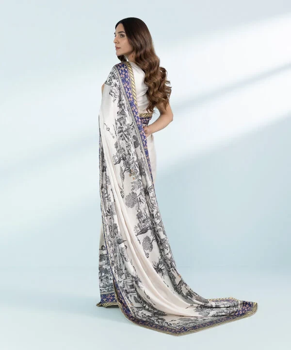 Printed Satin Saree SKU: 0000USSAC241