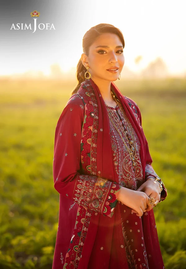 AJELL-06 EMBROIDERED LAWN 3 PCS