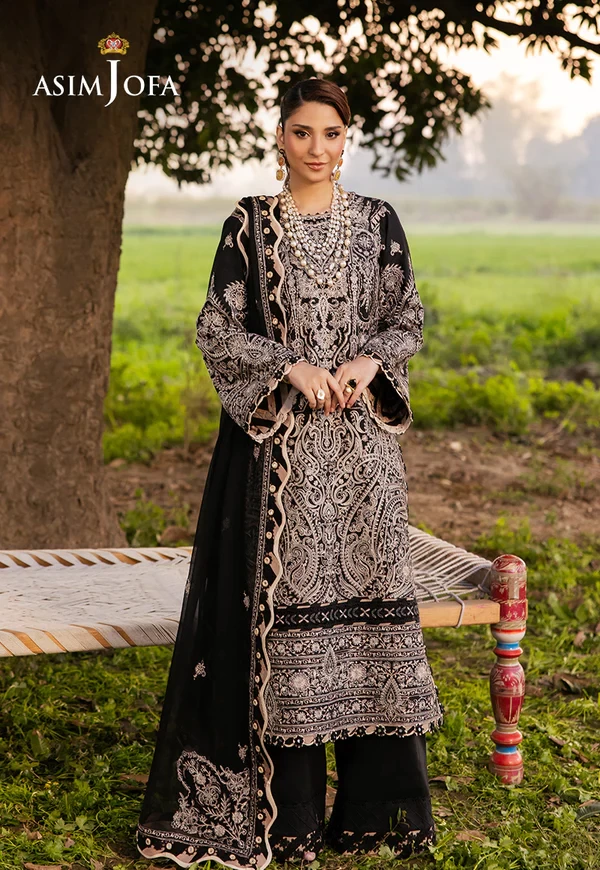 AJELL-03 EMBROIDERED LAWN 3 PCS