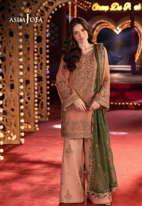 AJLF-12 EMBROIDERED CHIFFON 3 PCS