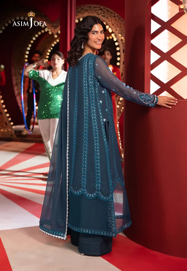 AJLF-14 EMBROIDERED CHIFFON 3 PCS