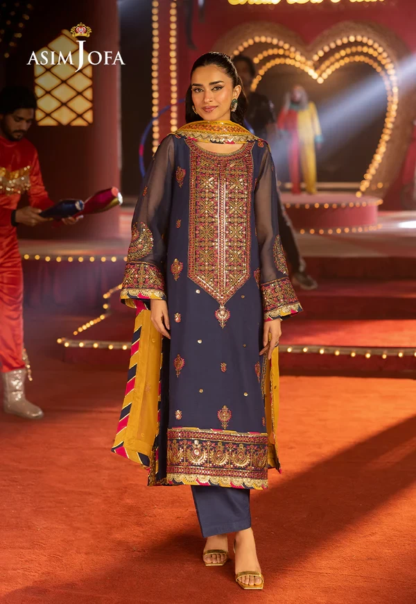 AJLF-16 EMBROIDERED CHIFFON 3 PCS