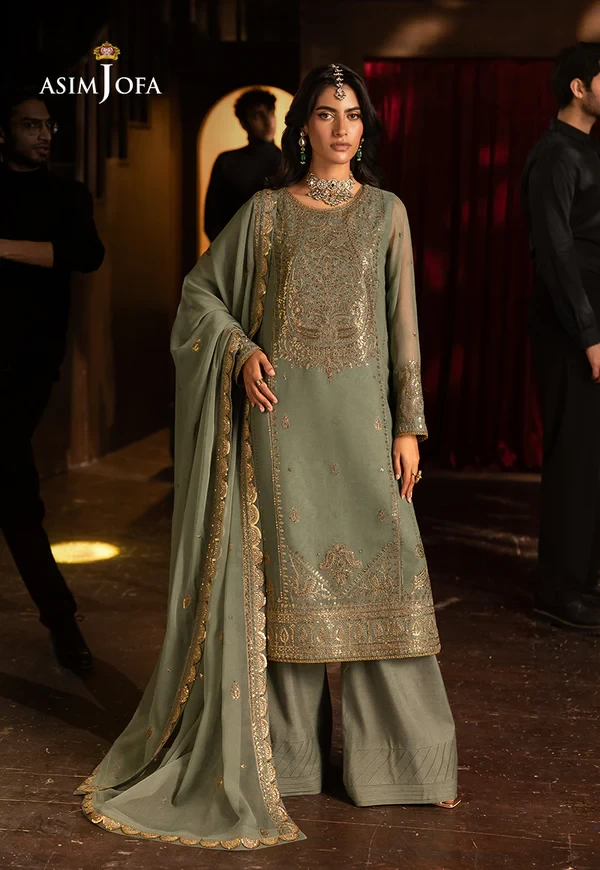AJLF-07 EMBROIDERED CHIFFON 3 PCS