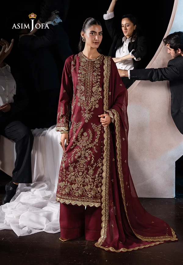 AJLF-02 EMBROIDERED BOSKI SILK 3 PCS