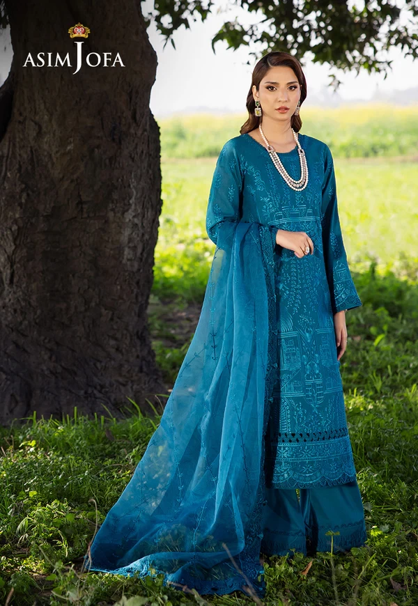 AJELL-17 EMBROIDERED LAWN 3 PCS