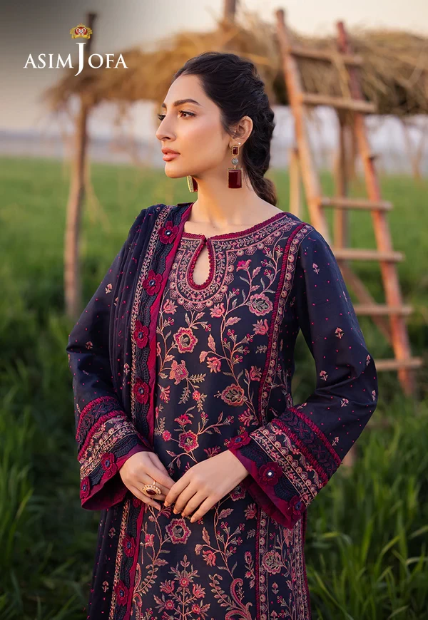 AJELL-01 EMBROIDERED LAWN 3 PCS