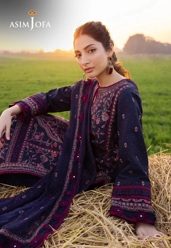 AJELL-01 EMBROIDERED LAWN 3 PCS