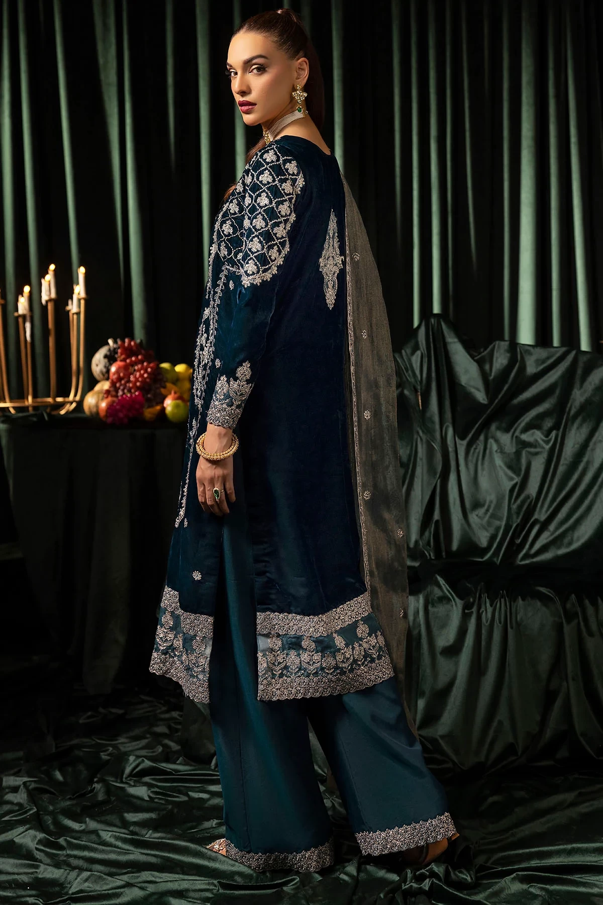 5093-DANEEN EMBROIDERED VELVET - MWU05093-999-DANEEN