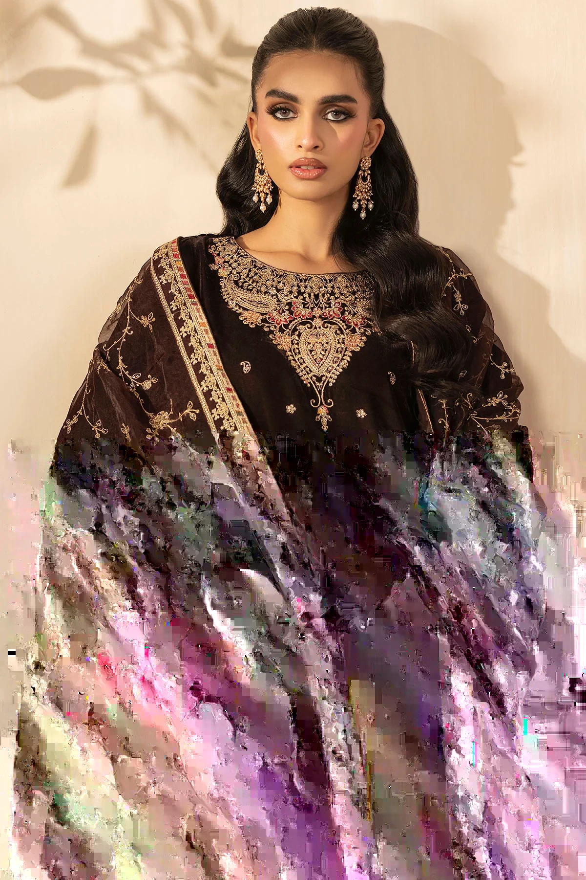 5673-ALMA EMBROIDERED VELVET - MWU05673-999-ALMA