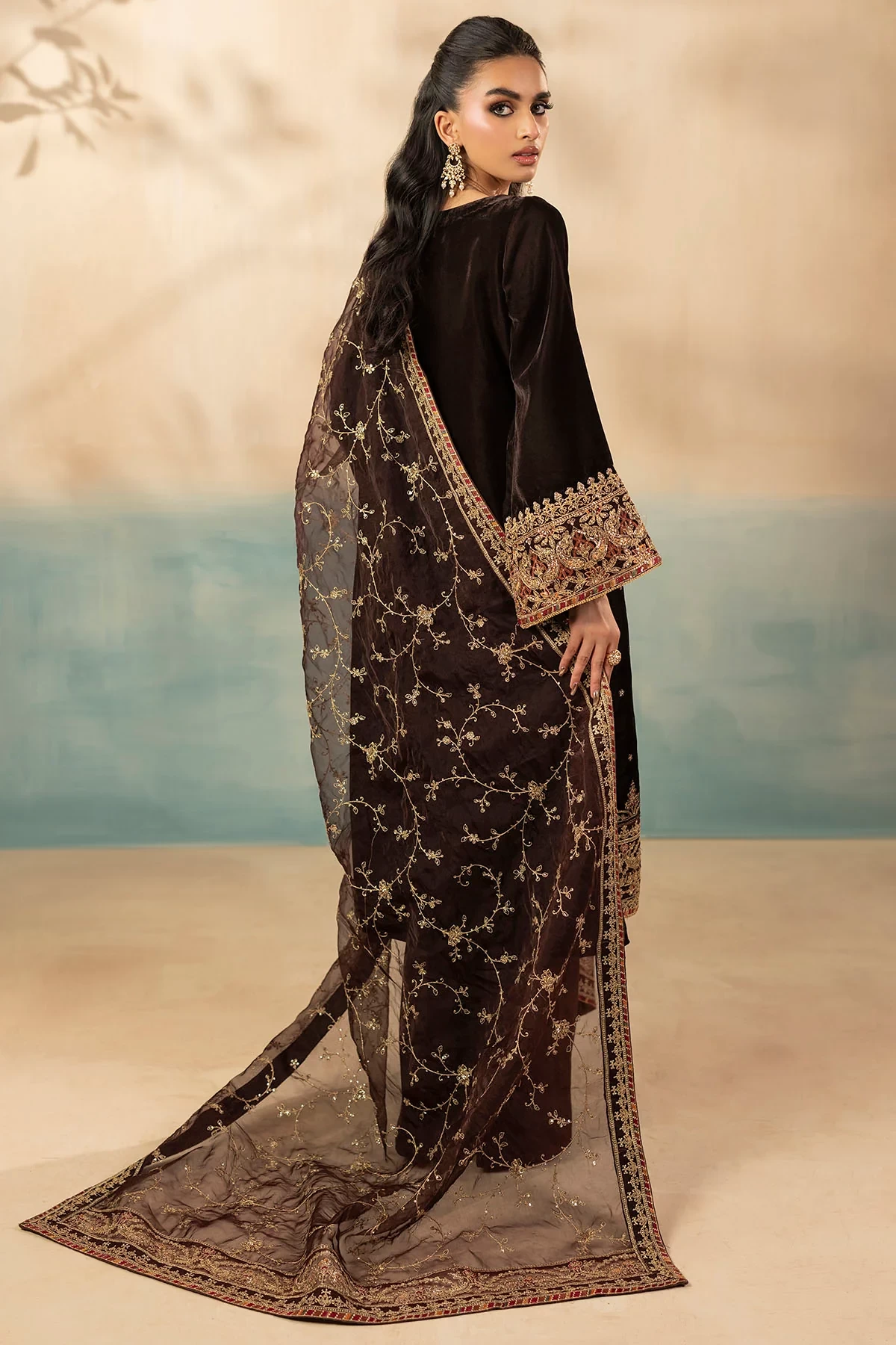 5673-ALMA EMBROIDERED VELVET - MWU05673-999-ALMA
